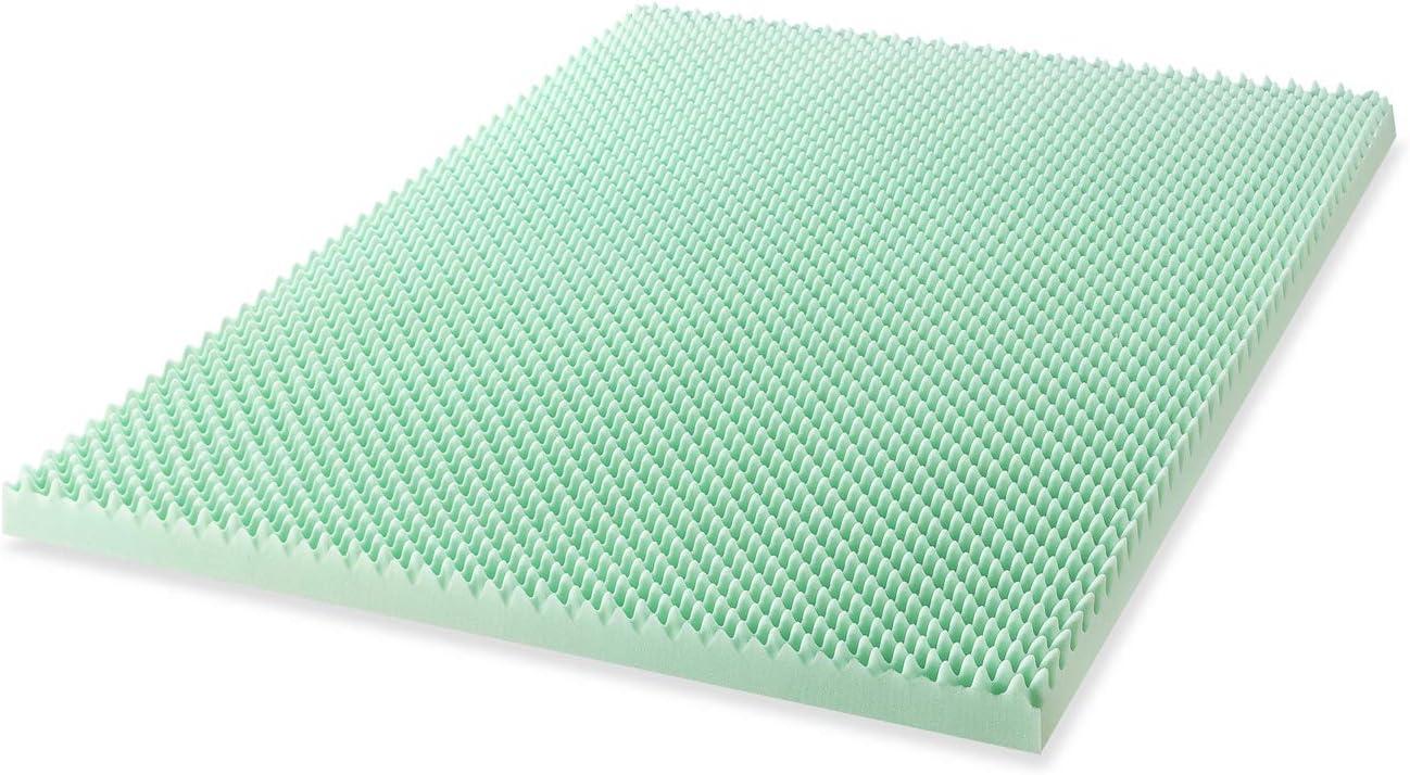 Crown Comfort 3 Inch Egg Crate Memory Foam Mattress Topper with Calming Aloe Infusion Twin