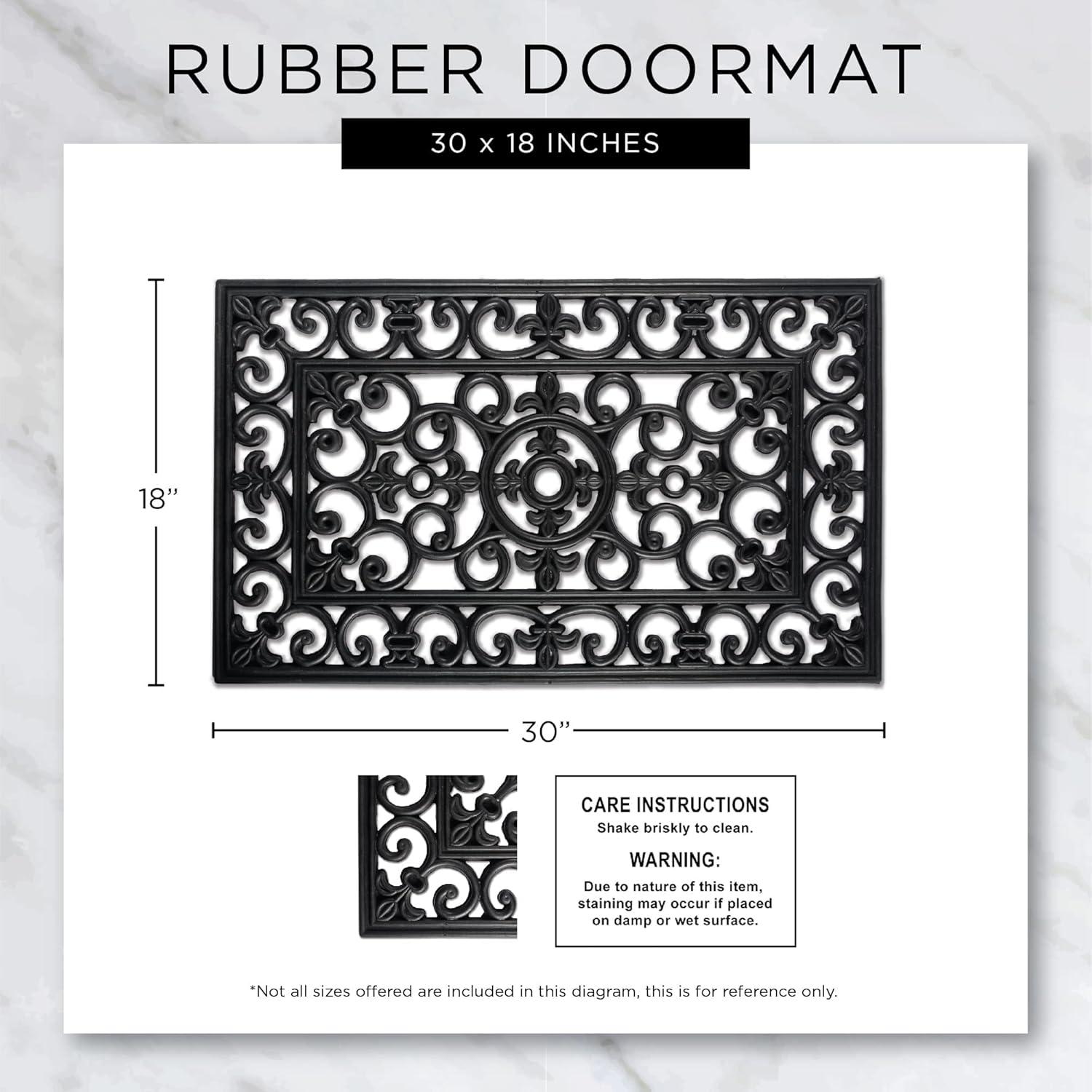 Design Imports Pineapple Scroll Rubber Doormat