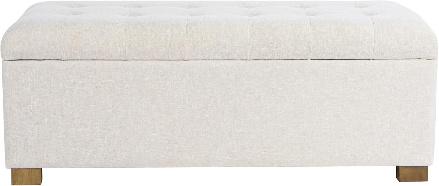 Classic Large Tufted Storage Bench Light Gray - HomePop: Upholstered Ottoman, Bedroom & Entryway Seating
