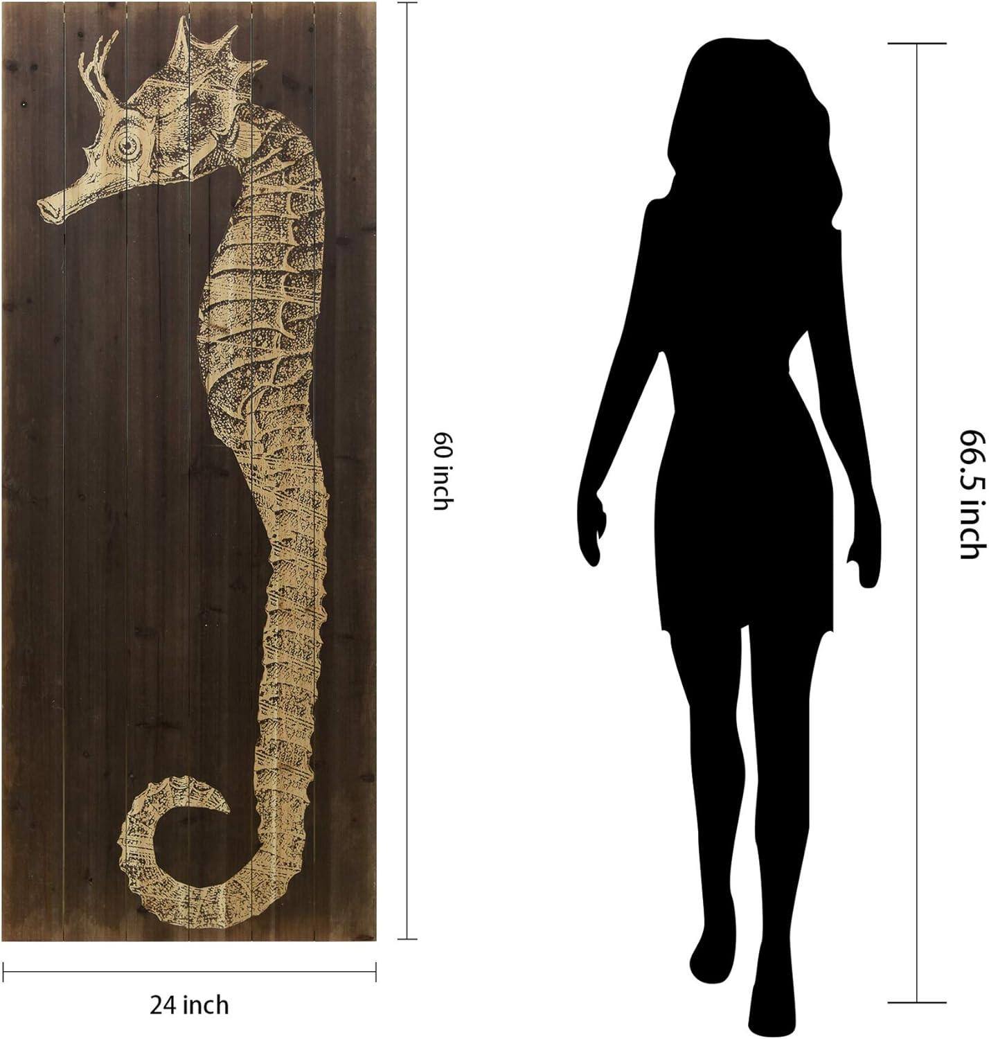 Empire Art Direct Seahorse B Print on Solid Wood Wall Art, 60" x 24", Ready to Hang