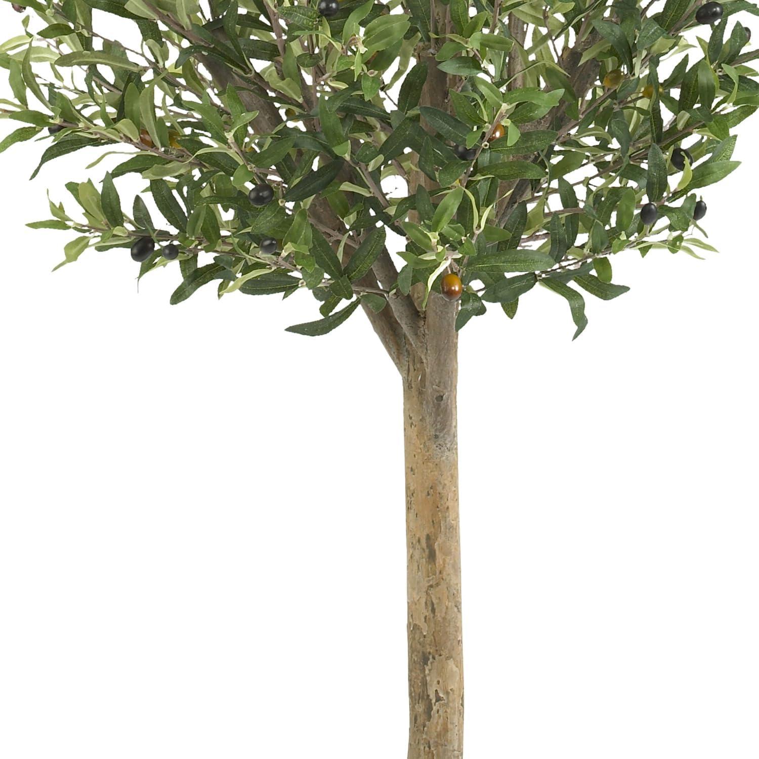 Silk  4.5 ft. Olive Double Topiary Silk Tree