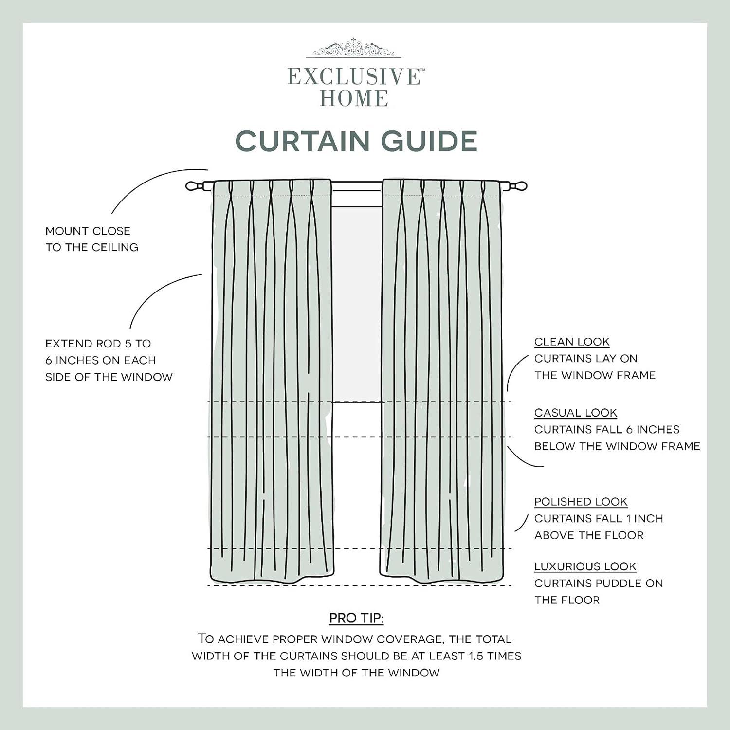 Exclusive Home Sateen Twill Woven Room Darkening Blackout Pinch Pleat/Hidden Tab Top Curtain Panel Pair, 63" Length, Silver
