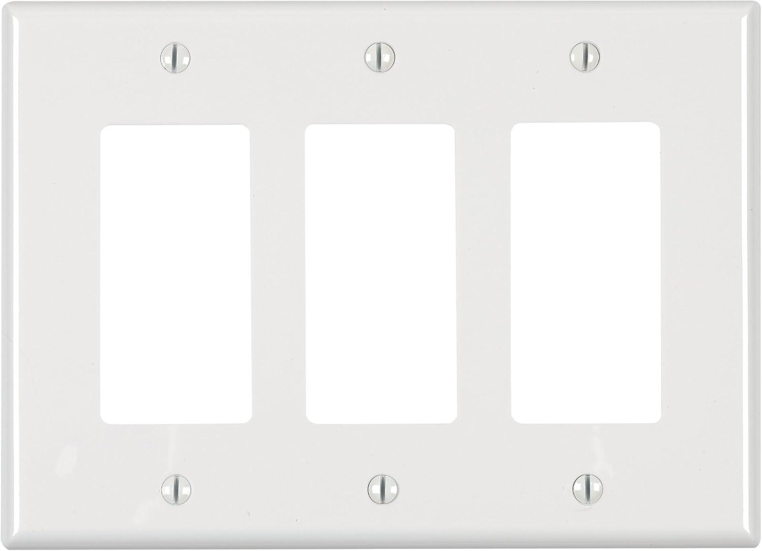 White 3-Gang Midway Size Decora Wallplate