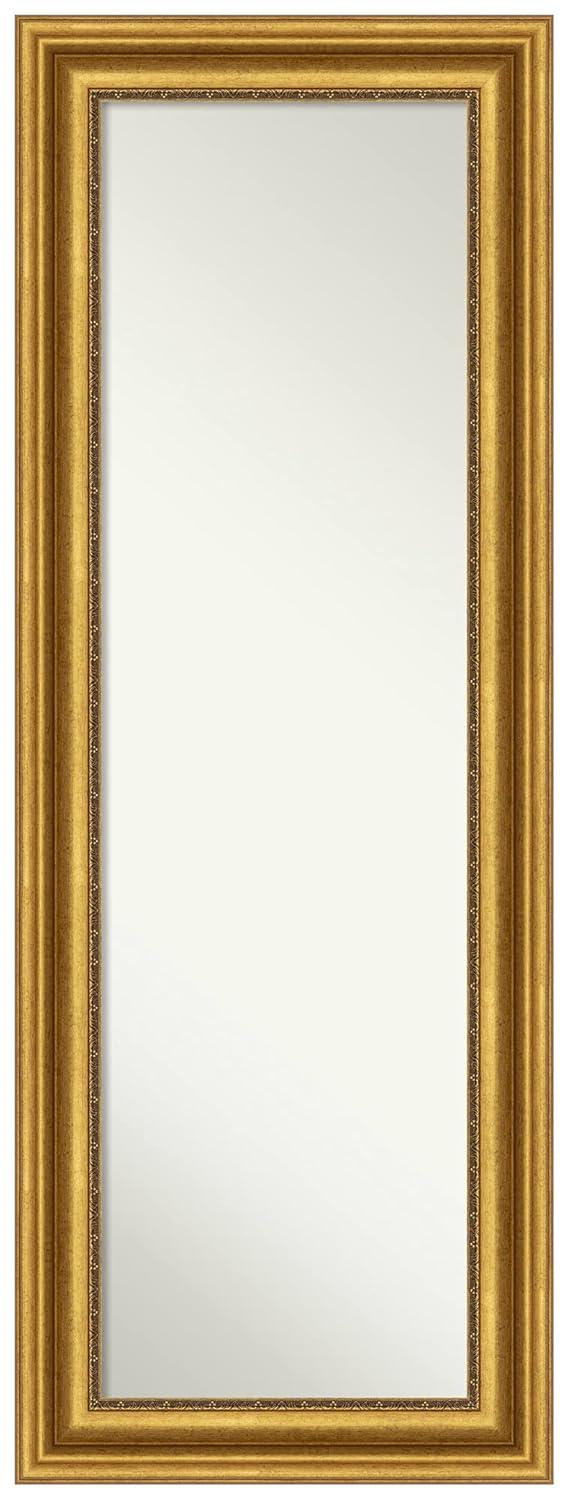 20" x 54" Non-Beveled Parlor Gold Full Length on The Door Mirror - Amanti Art: Includes Hooks, Polystyrene Frame, No Assembly Required