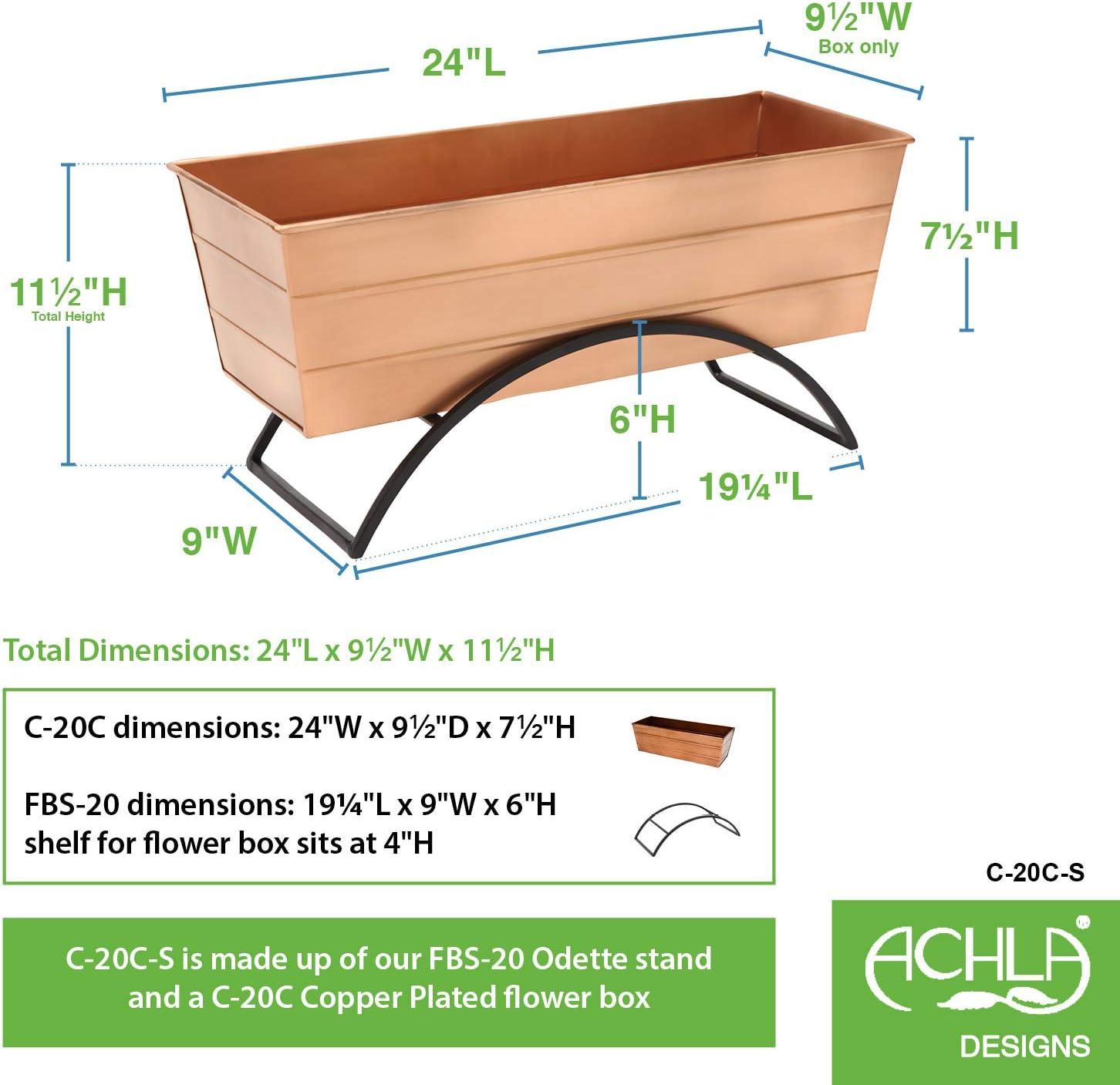 ACHLA Designs With Odette Stand Rectangular Steel Planter Boxes