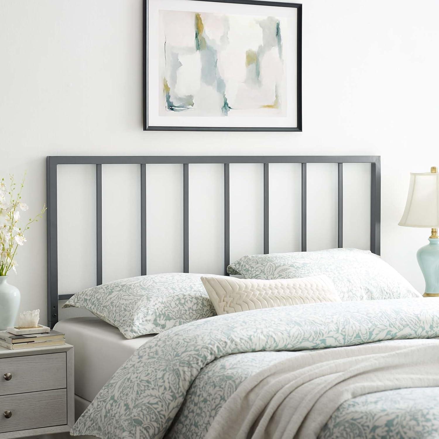 Tatum Gray Powder Coated Metal Full Headboard