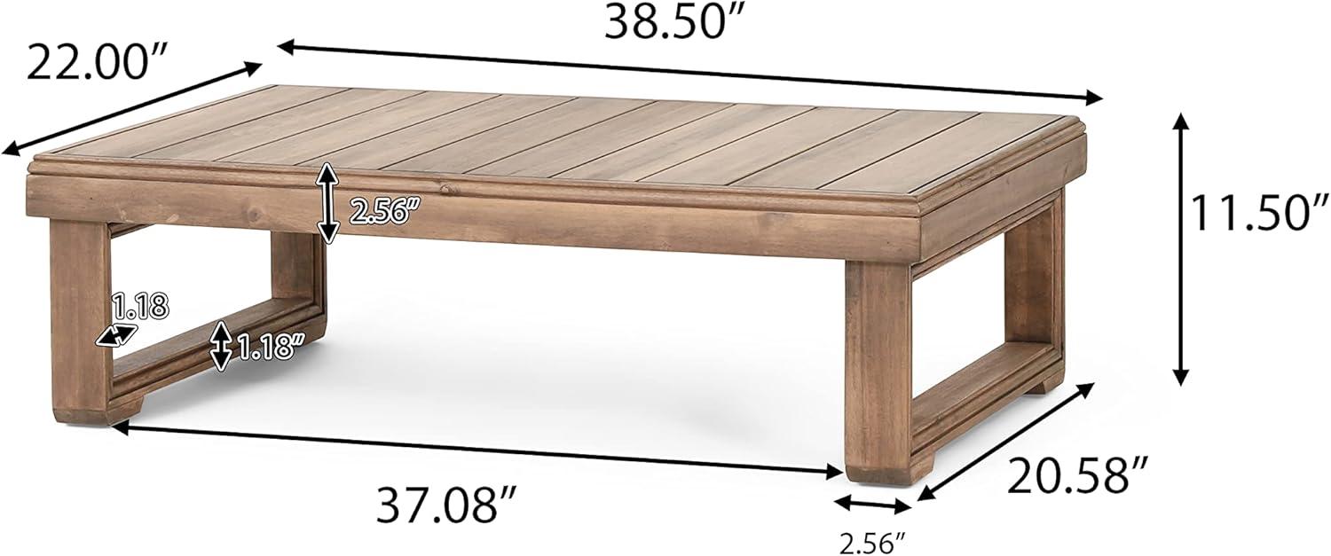 Westchester Brown Acacia Wood Rectangular Outdoor Coffee Table