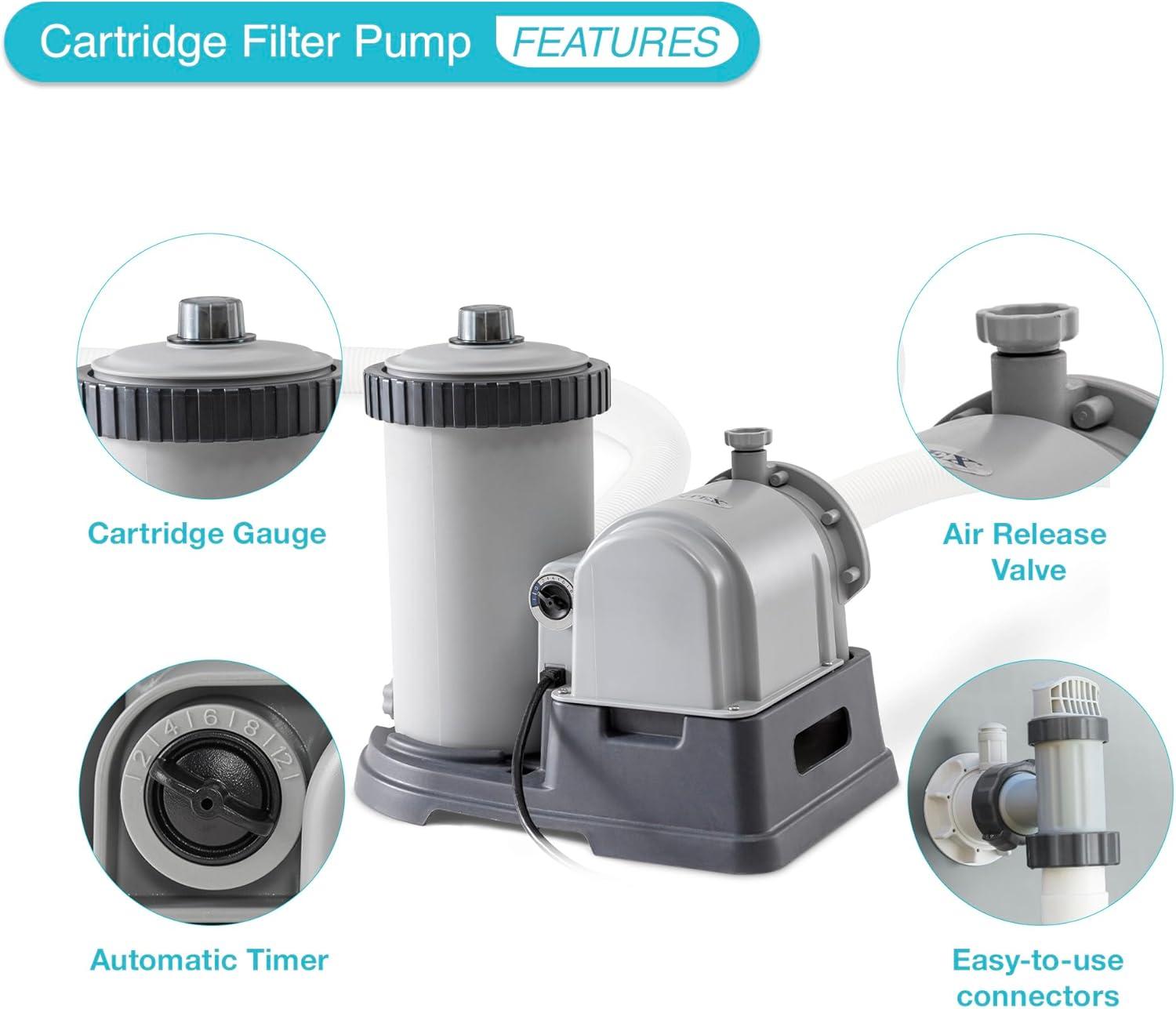 Intex 2500 GPH Swimming Pool Filter Pump & Type B Replacement Filter Cartridge