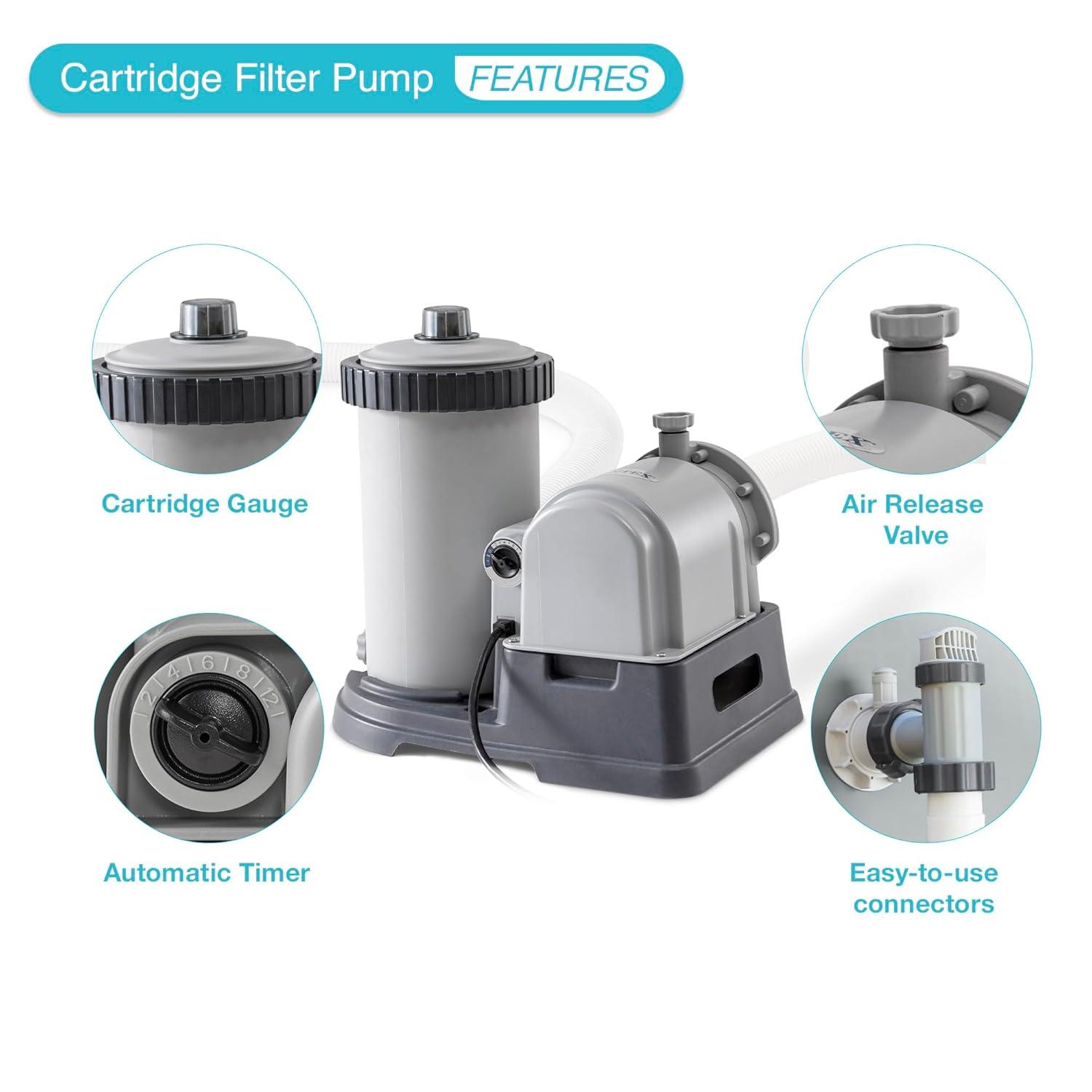 Intex 2500 GPH Swimming Pool Filter Pump & Type B Replacement Filter Cartridge