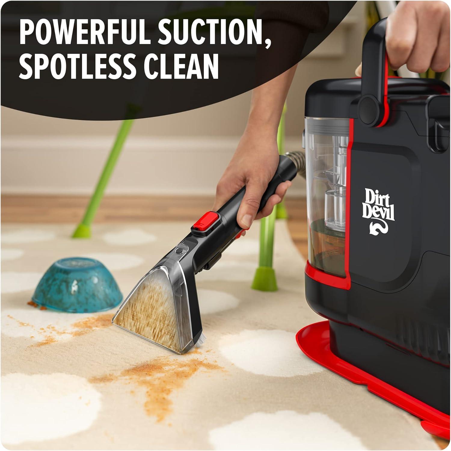 Dirt Devil Portable Spot Cleaner, For Carpet & Upholstery, Stain Remover, FD13000, Black/Red, Compact