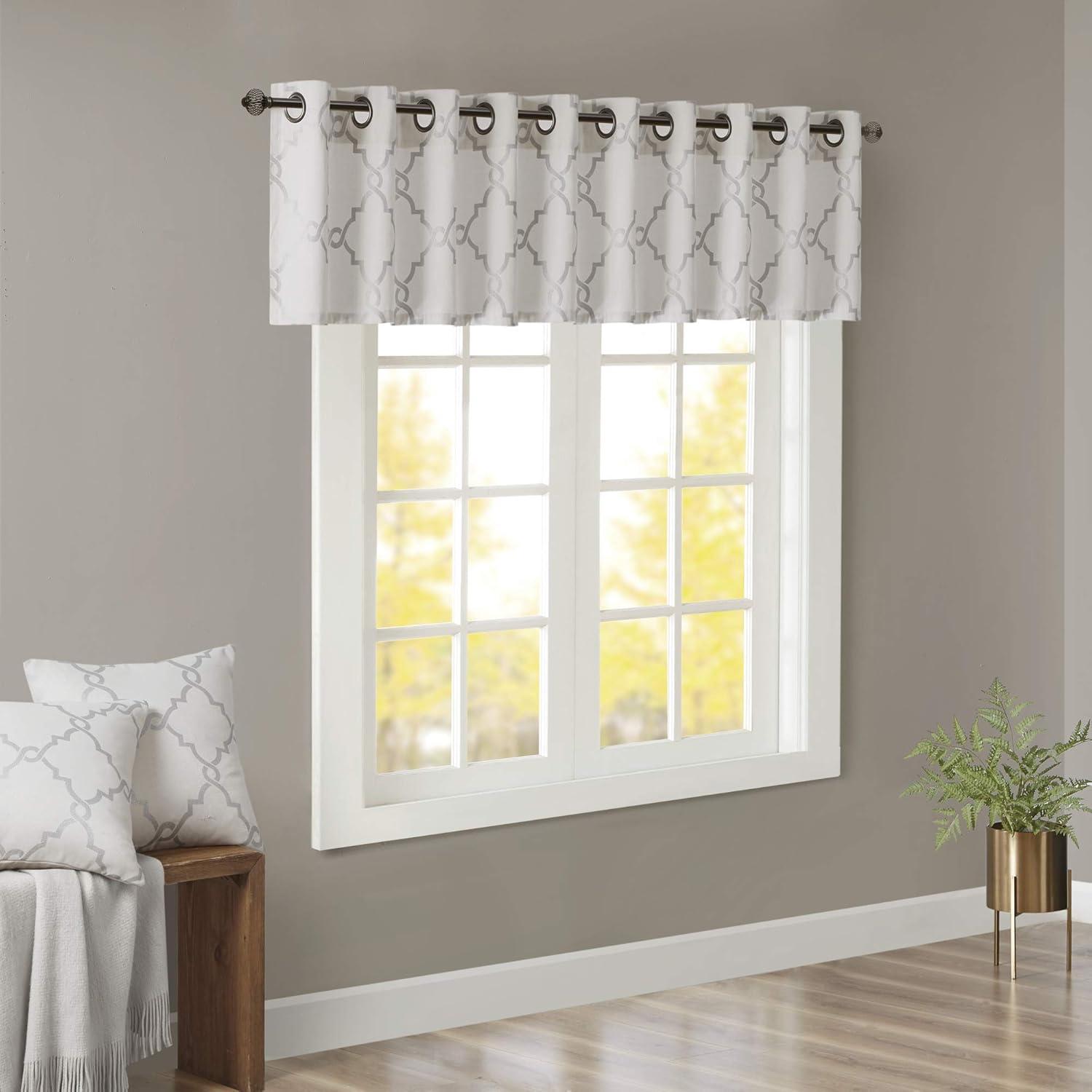 Madison Park Saratoga Fretwork Print Grommet Top Single Window Valance