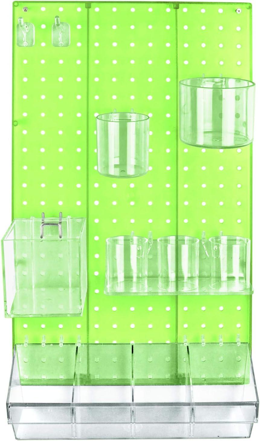 The DIY Multi-Purpose 12-Piece Pegboard Wall Organizer Kit with One Panel and Accessory Assortment (13.5"W x 22"H)