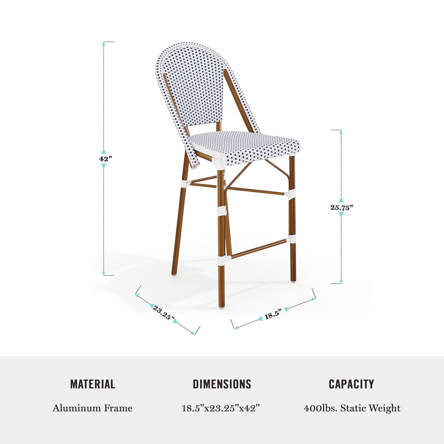 Martha Stewart Martha Stewart Lily Pond All-Weather Stackable Patio Bistro Counter Stools (Set of 2)