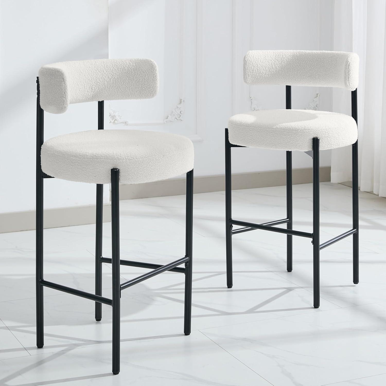 Najira Upholstered Counter Stool with Metal Frame