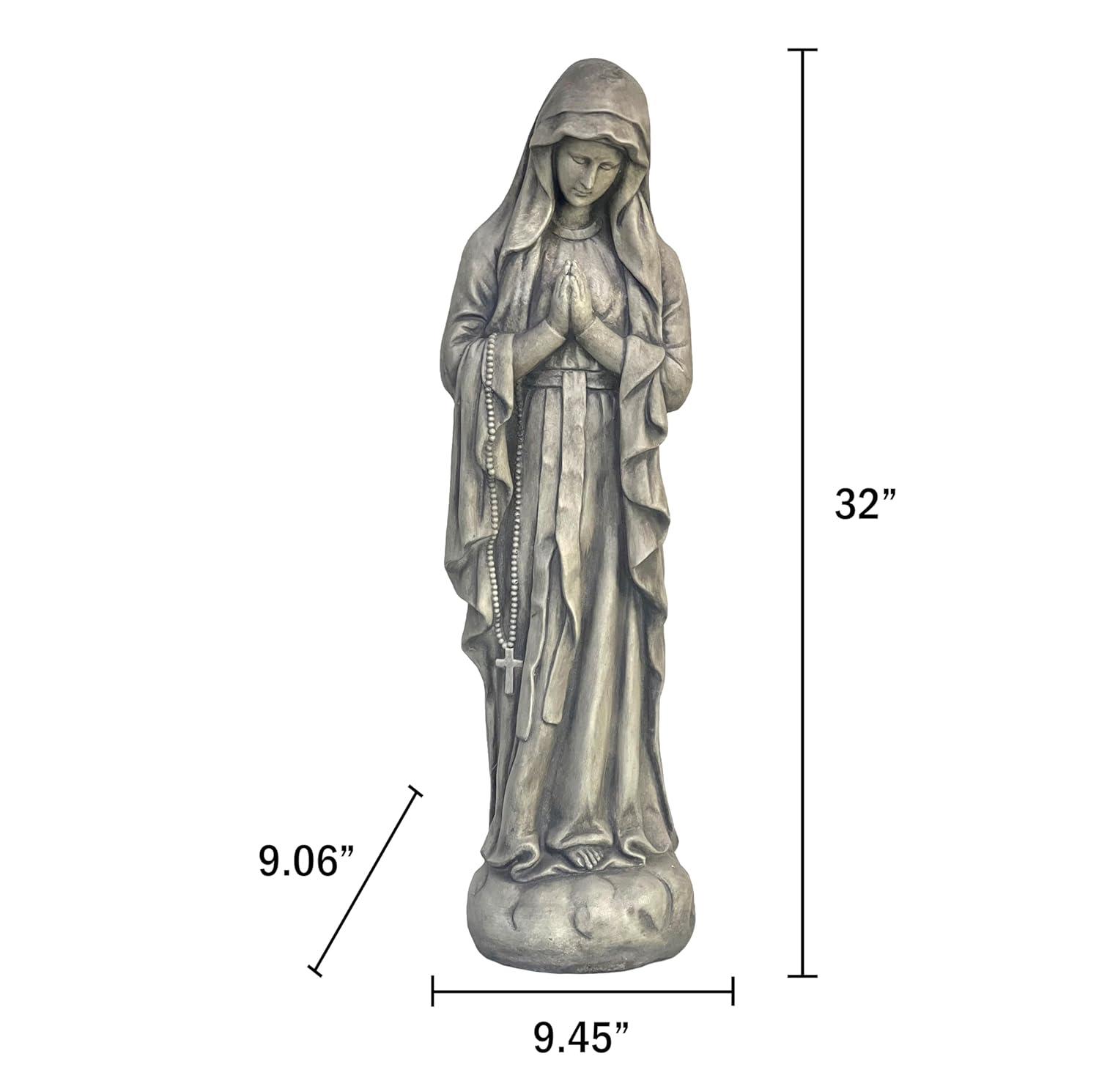 Galt International Virgin Mary Praying Blessed Mother Garden Statue 32" Religious Resin Statue Holy Queen of Heaven