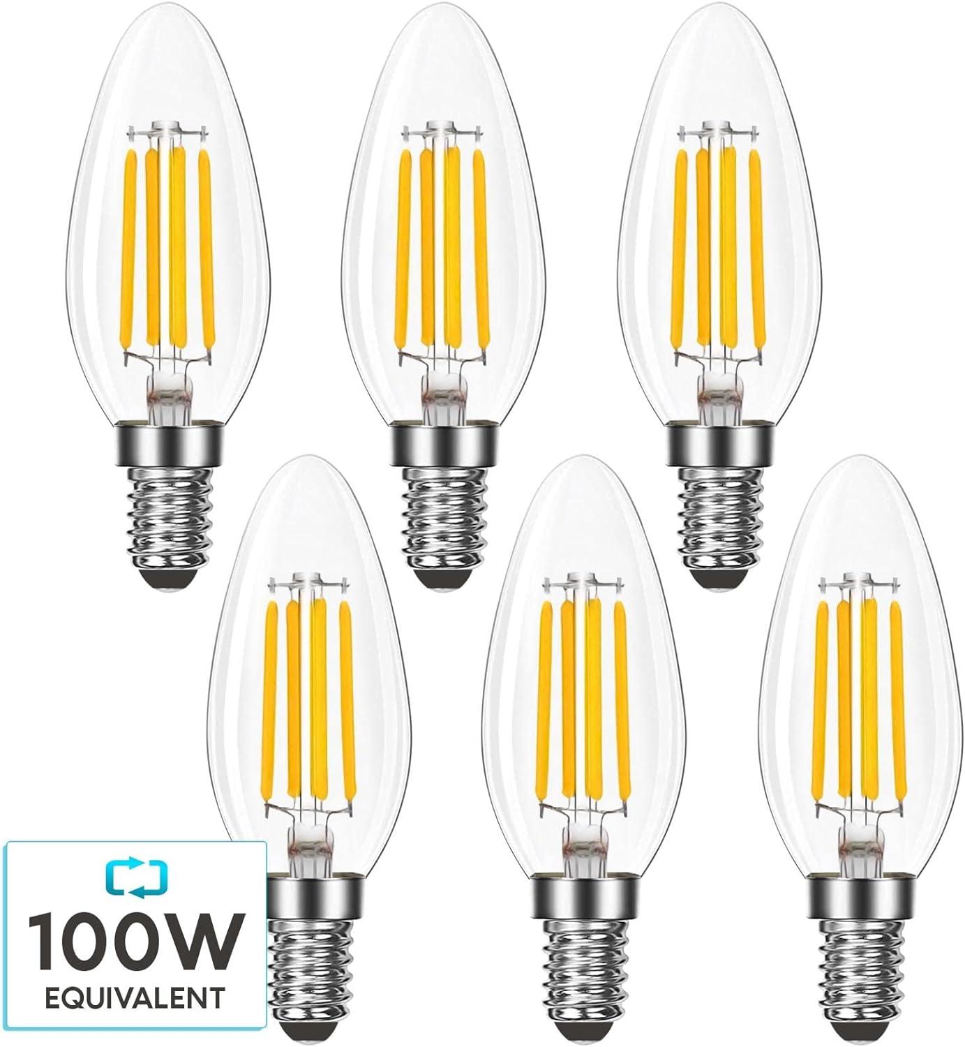 7 Watt (100 Watt Equivalent), B11 LED, Dimmable Candle Light Bulb, E12/Candelabra Base