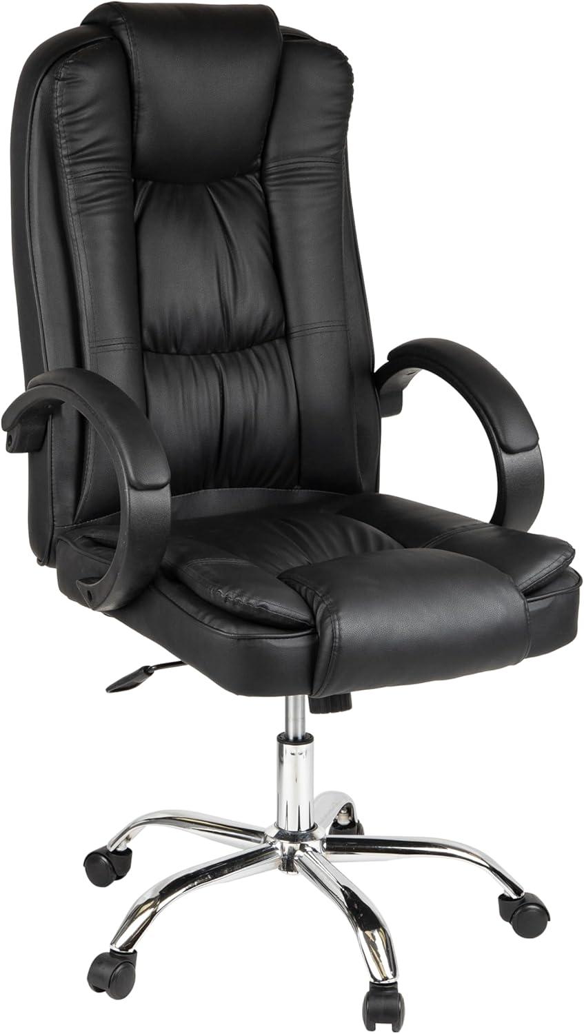 Mind Reader Executive Office Chair with Headrest, Height Adjustable, Desk Chair, Office, 23"L x 25"W x 45-49"H