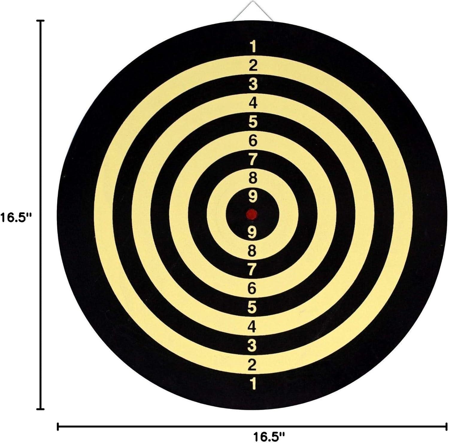 Dartboard Game Set Double Sided Dartboard 16.5"Includes 6 Brass Tipped Darts