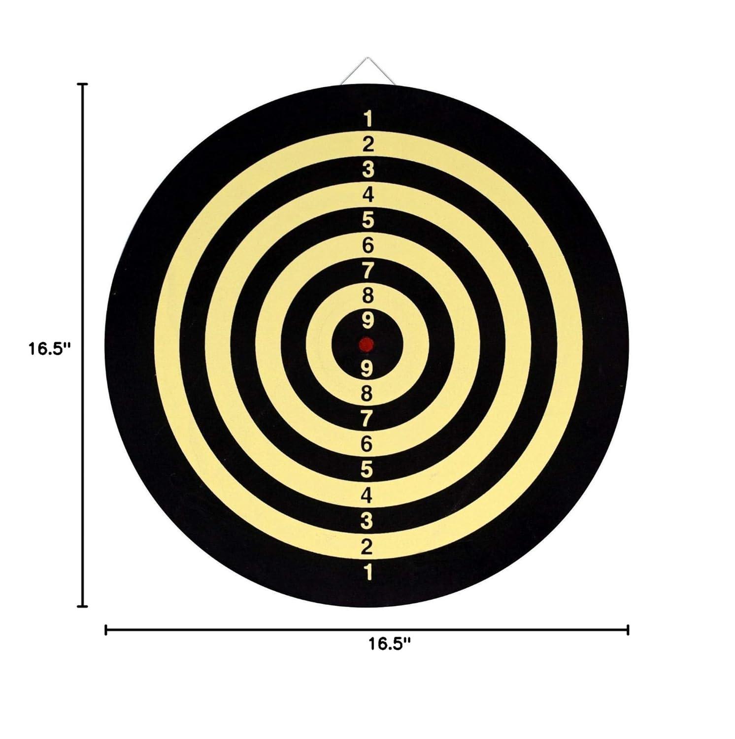 Dartboard Game Set Double Sided Dartboard 16.5"Includes 6 Brass Tipped Darts