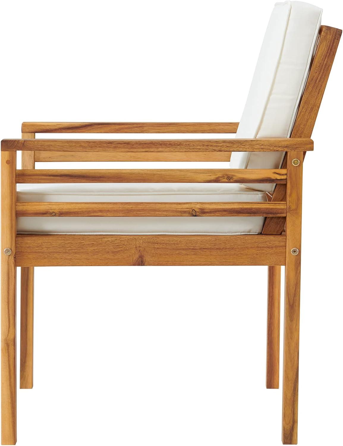 Alaterre Furniture Okemo Acacia Outdoor Dining Chair with Cushion