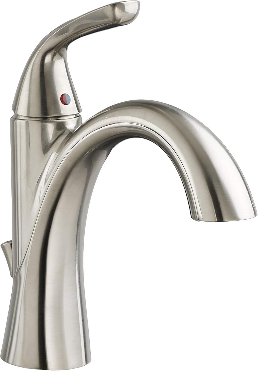 Fluent Elegant Satin Nickel Single Hole High-Arc Bathroom Faucet