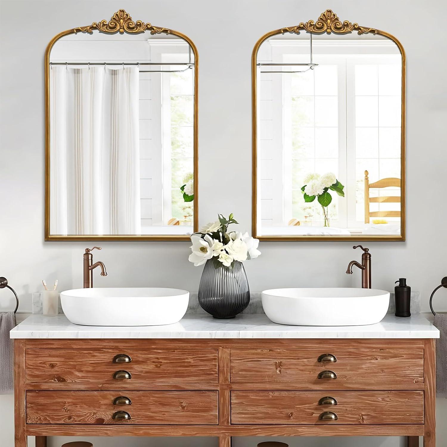 Crane Lake Gold Stainless Steel Rectangular Dresser Mirror