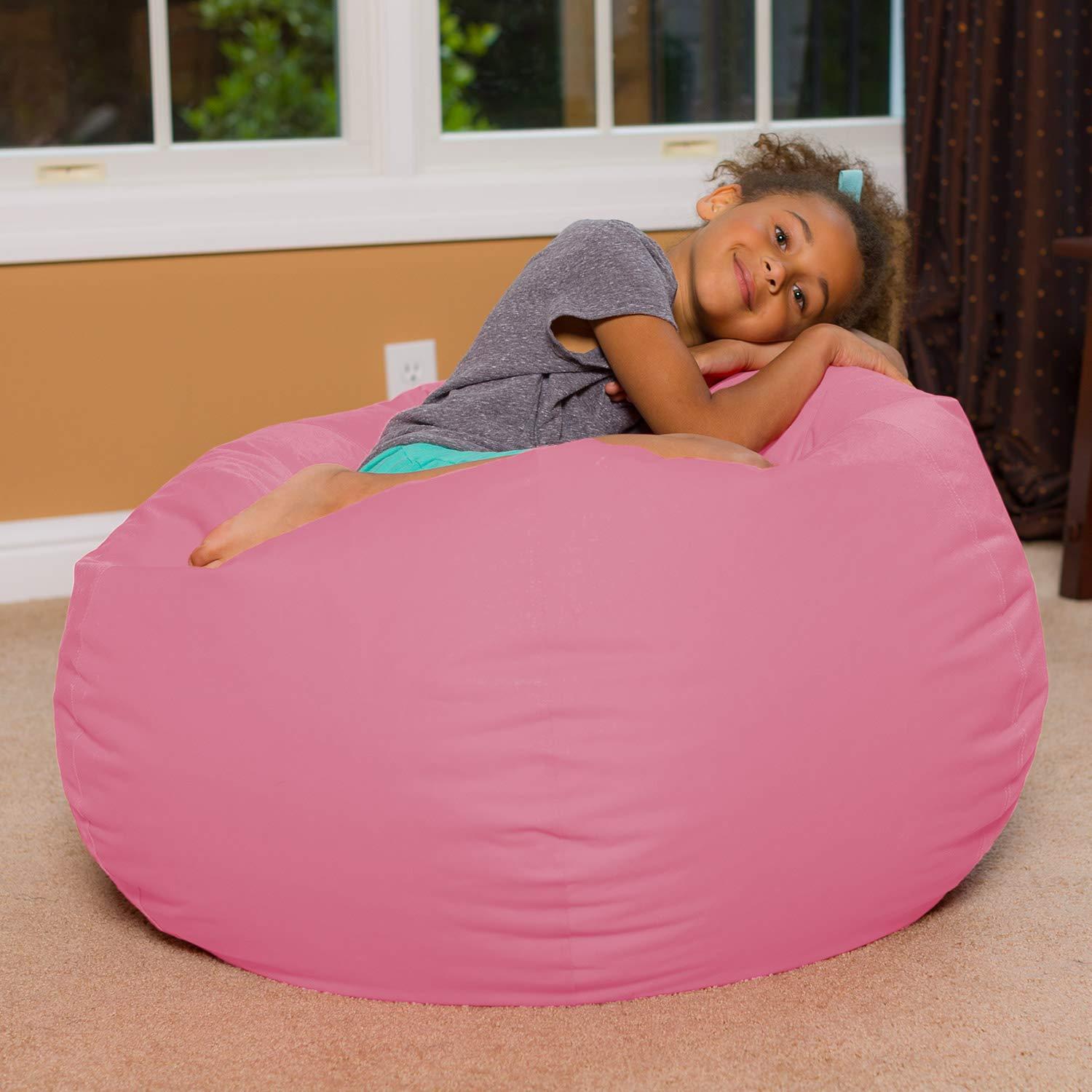 Posh Creations Bean Bag Chair, Soft Lounger, Kids, 3 ft, Pink