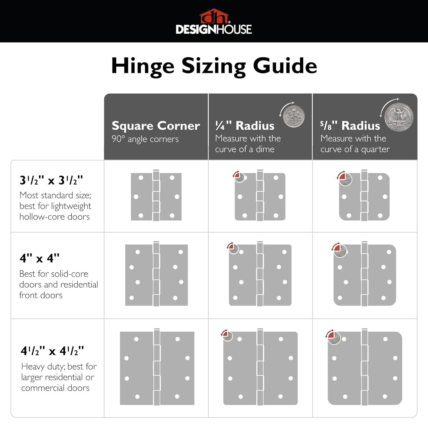 3.5" H x 3.5" W Butt Bearing Door Hinge