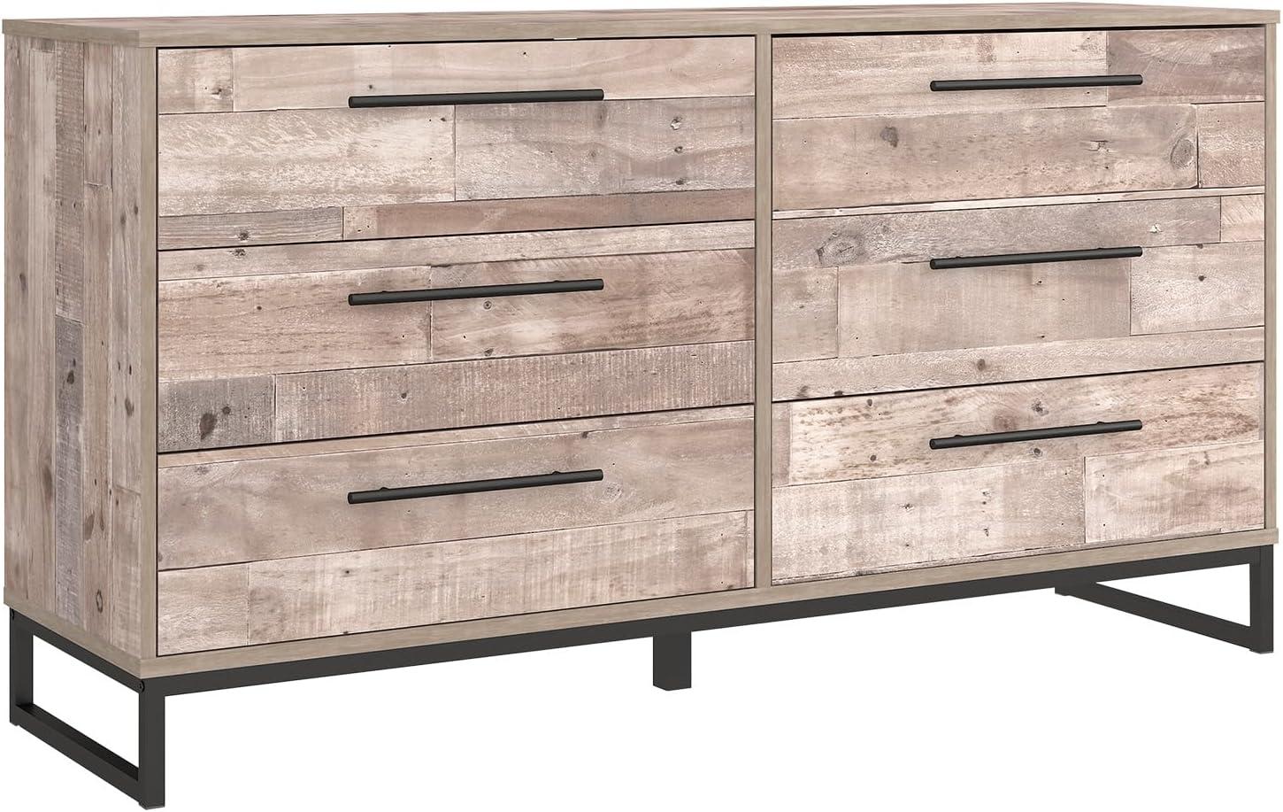 Signature Design by Ashley Casual Neilsville 6 Drawer Dresser, Whitewash
