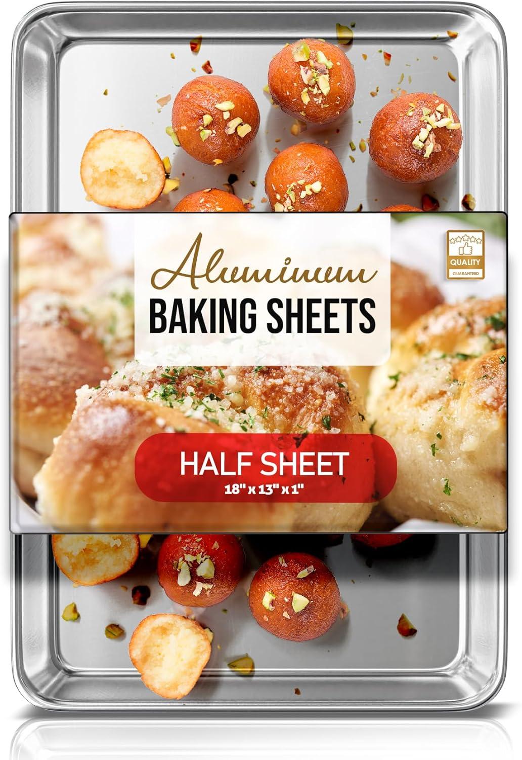 JoyTable Aluminum Baking Sheet Set, Steel Cookie Sheet Set, Durable BPA-Free Baking Sheets for Oven