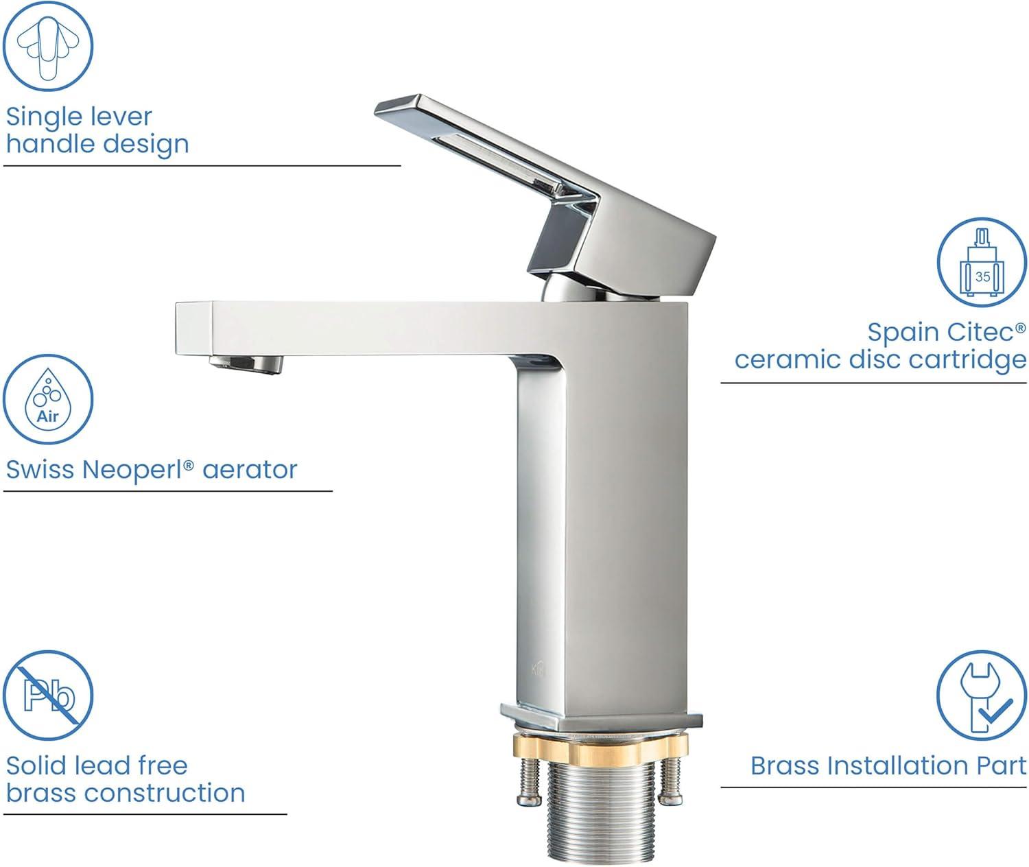 Cube Single-Hole Single-handle Bathroom Faucet