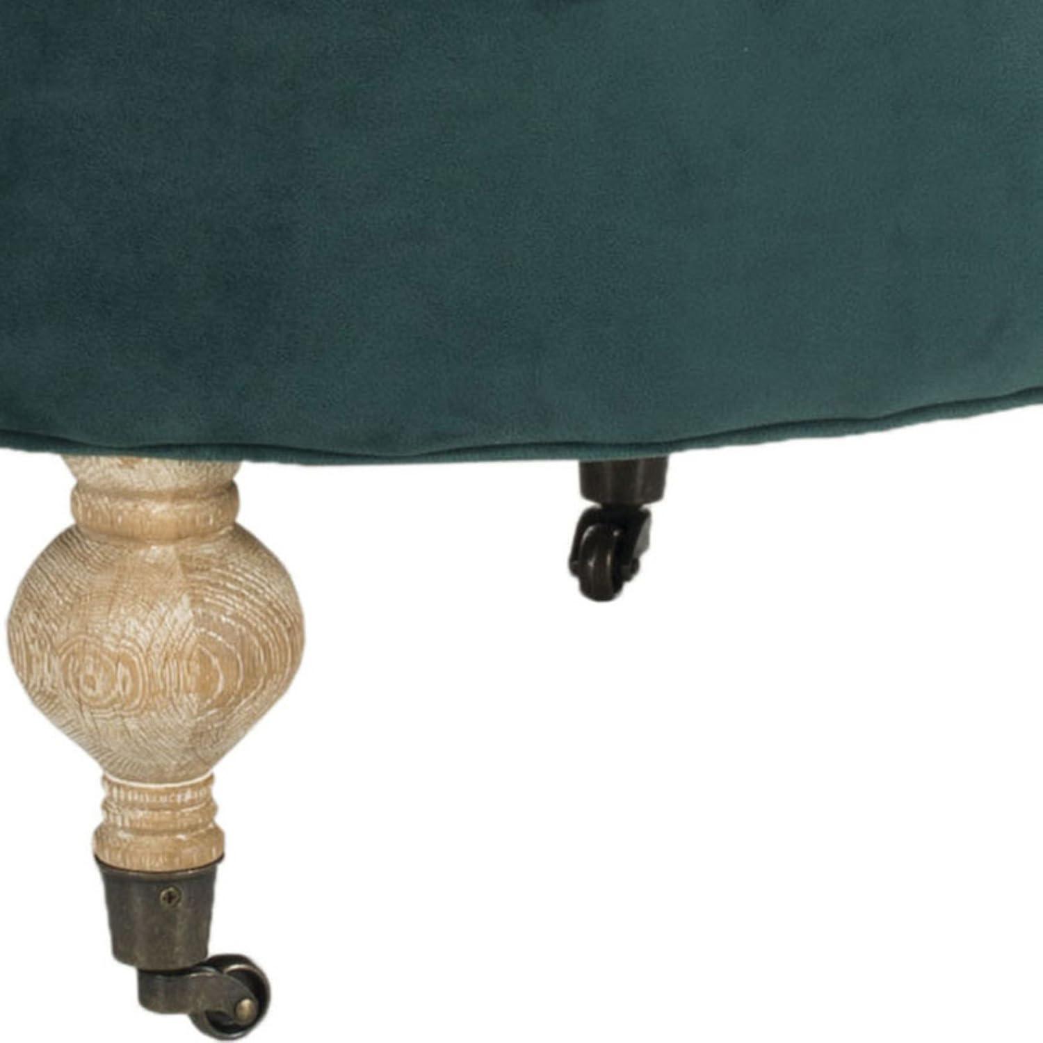 SAFAVIEH Clara Tufted Round Ottoman Marine