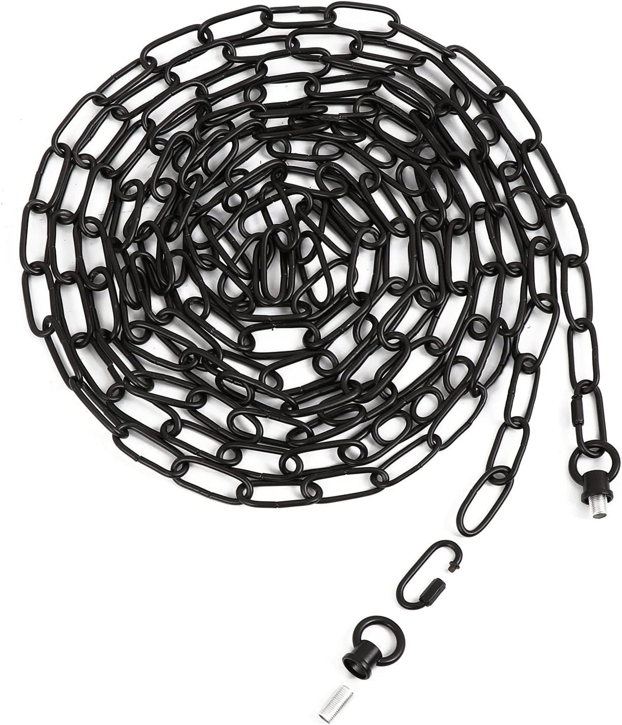 19 Feet Matte Black Metal Hanging Chain for Ceiling Fixtures