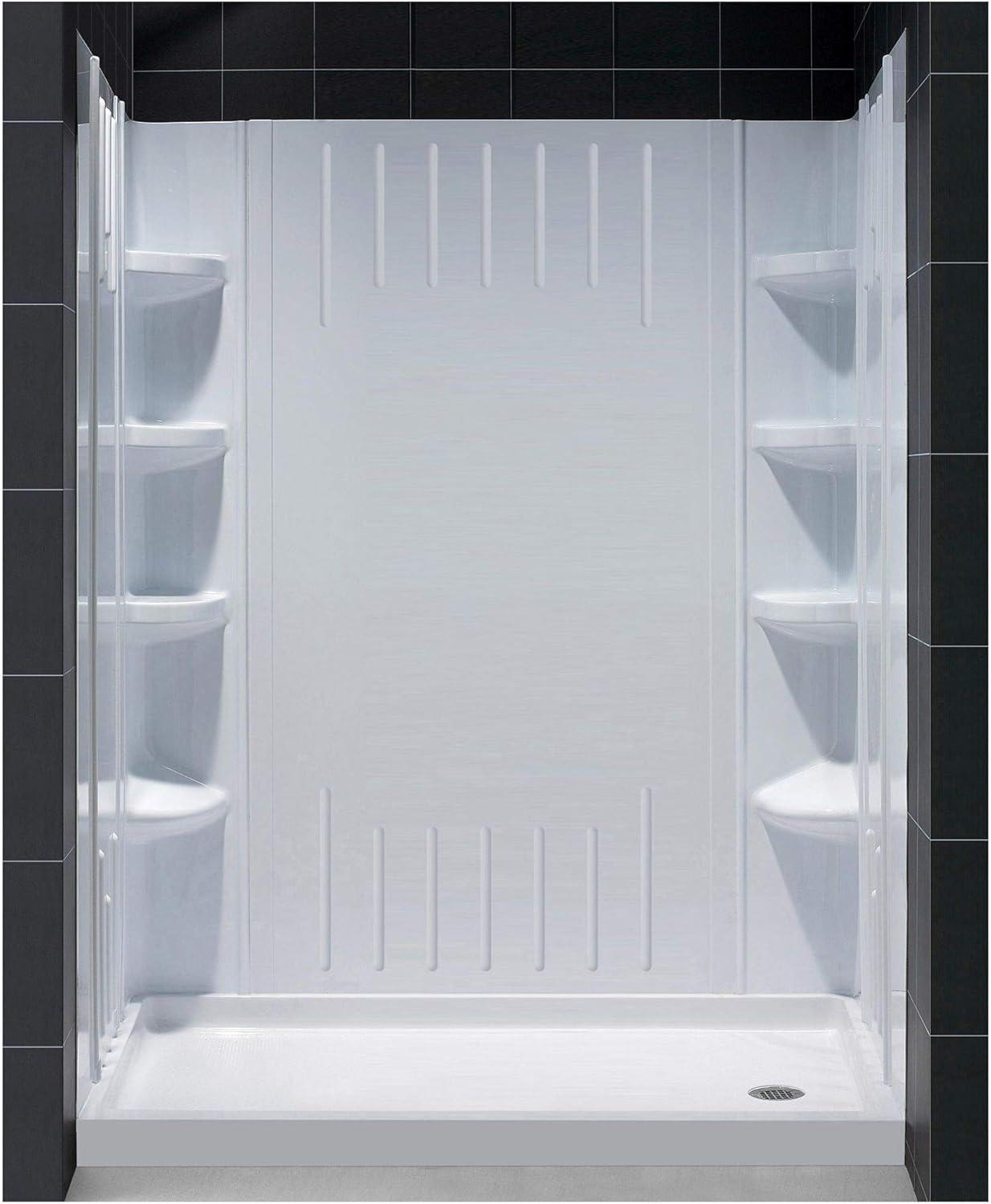 Qwall 60" W x 30" D x 75.63" H Framed Rectangle Shower Stall and Base Included