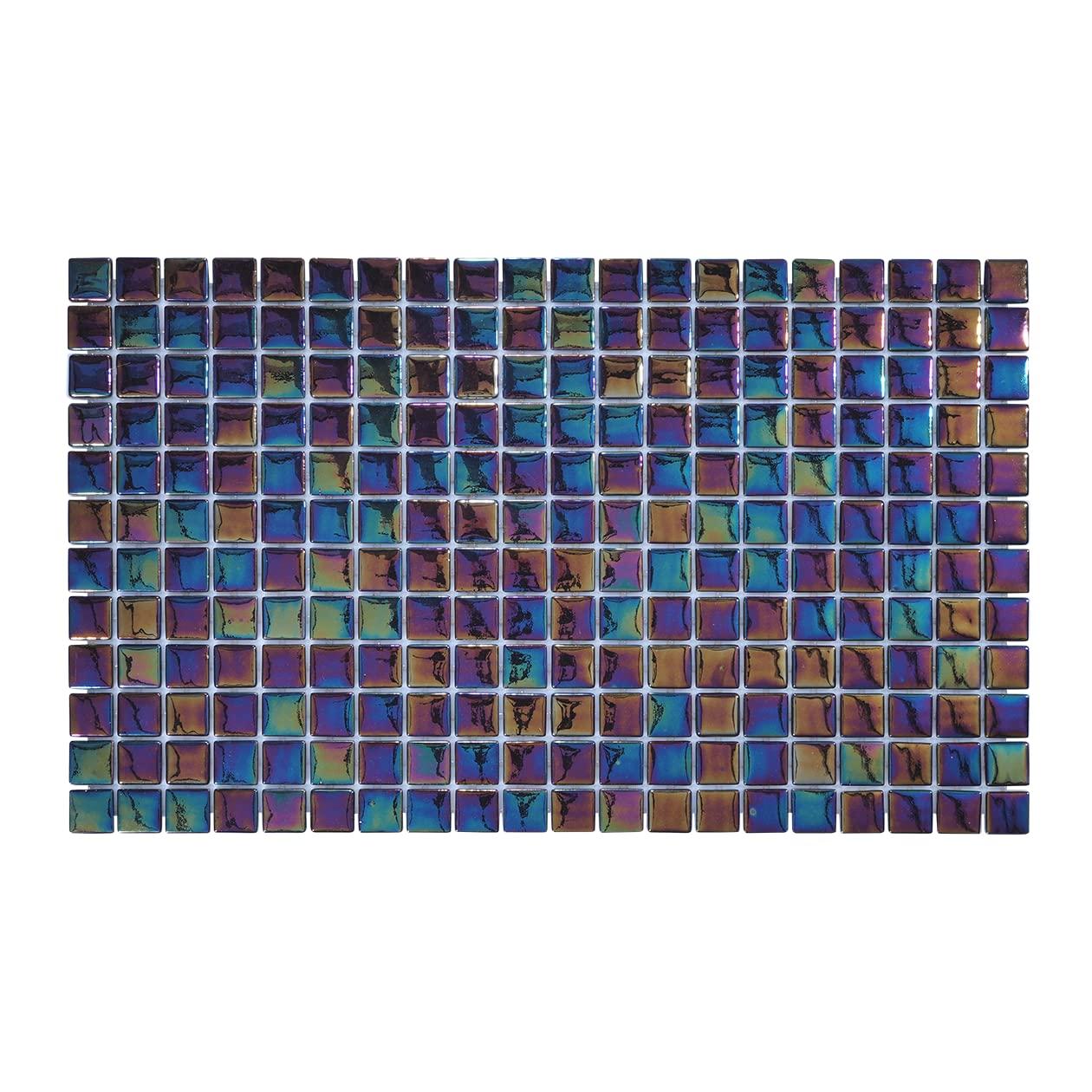 Dark Iridescent Recycled Glass Mosaic Tile for Walls and Floors