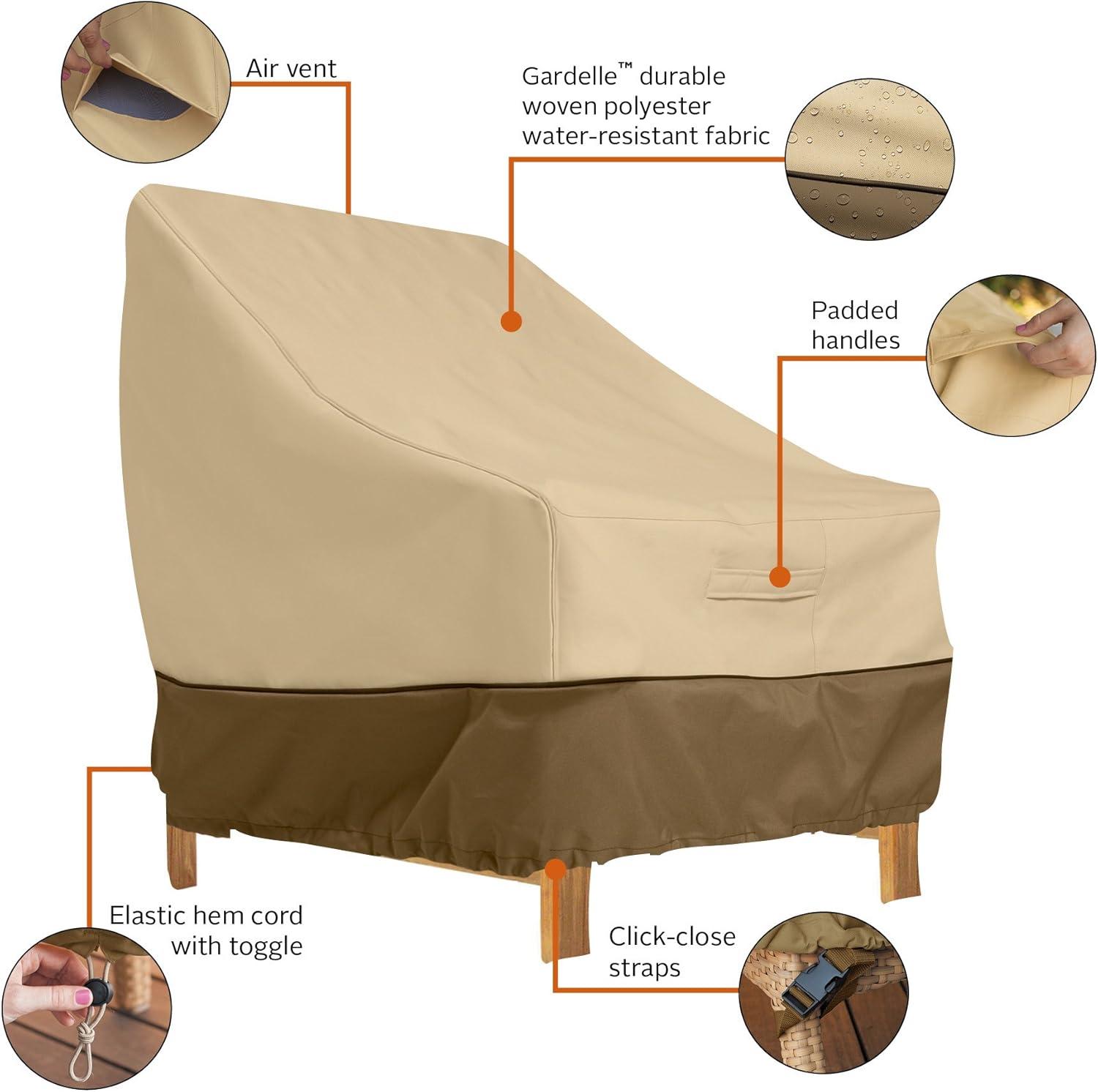 Classic Accessories 38" x 40" x 31" Beige and Brown Rectangle Patio Chaise Lounge Cover (2 Pack)