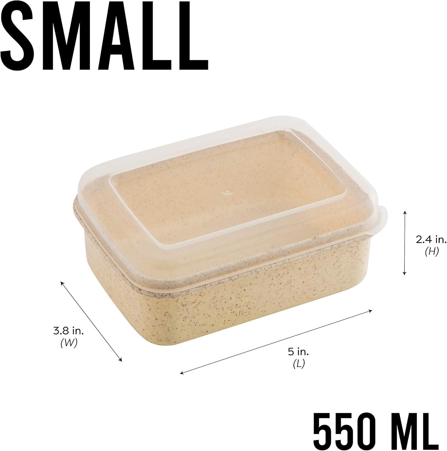 Simplify 6 Piece Natural Plastic Food Storage Containers, Beige