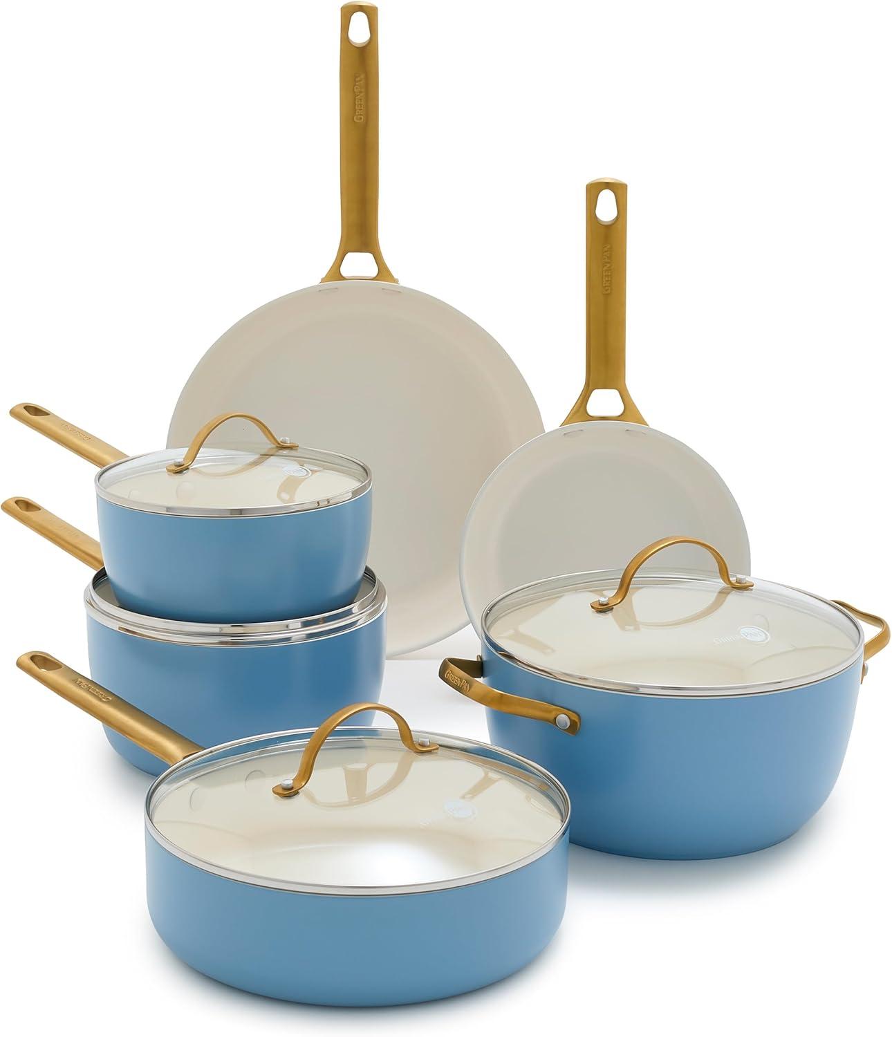 GreenPan Reserve Hard Anodized Healthy Ceramic Nonstick 10 Piece Cookware Set
