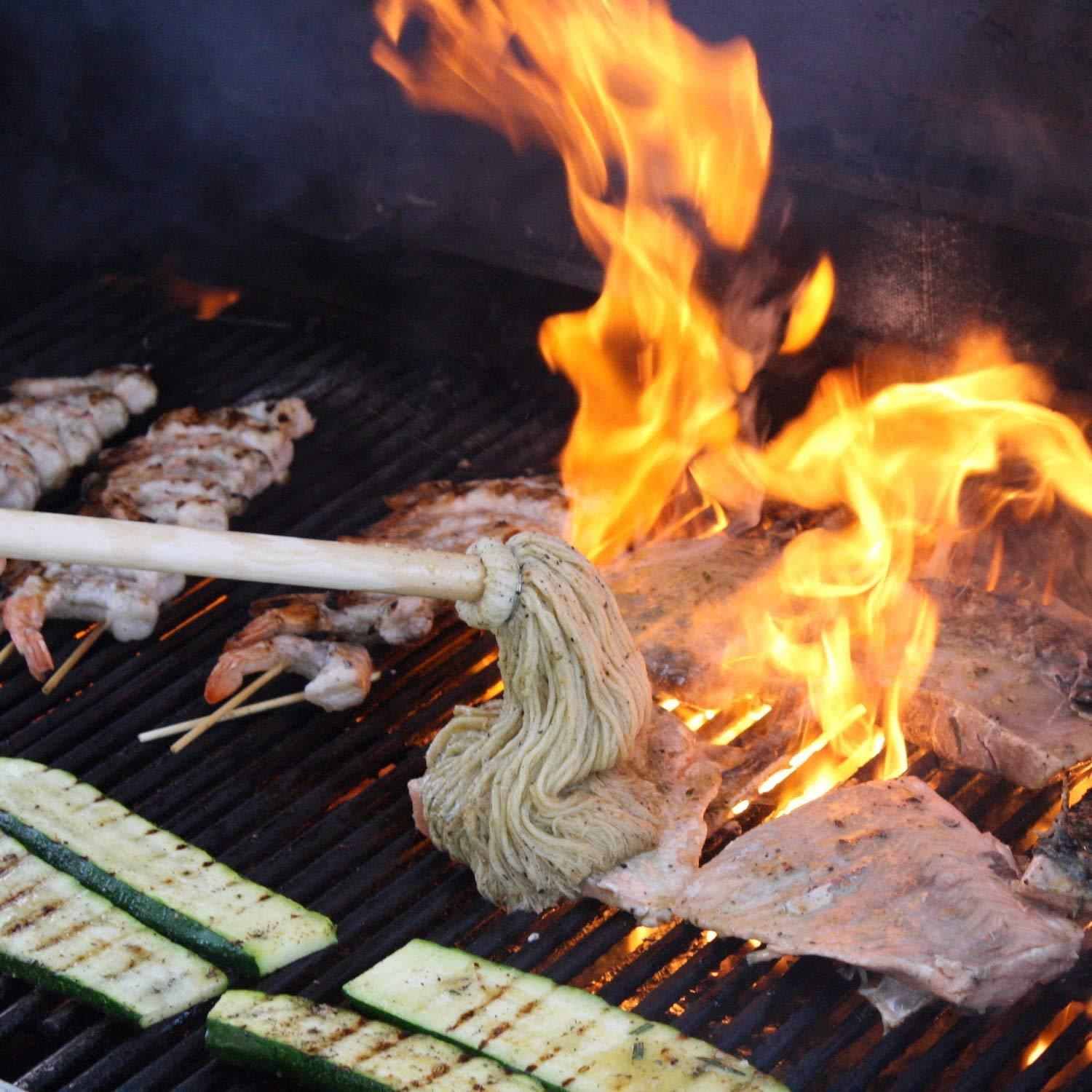 Better Grillin BBQ Basting Mop Brush, Applies Marinades & Sauces, Washable, 16" Handle, 2 Pack