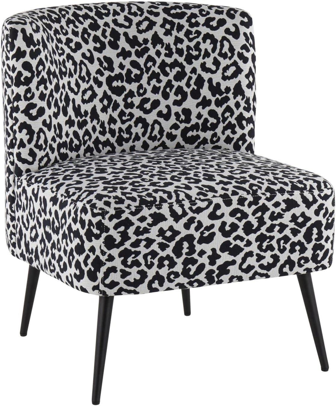 Fran Contemporary Leopard Fabric Slipper Chair - LumiSource