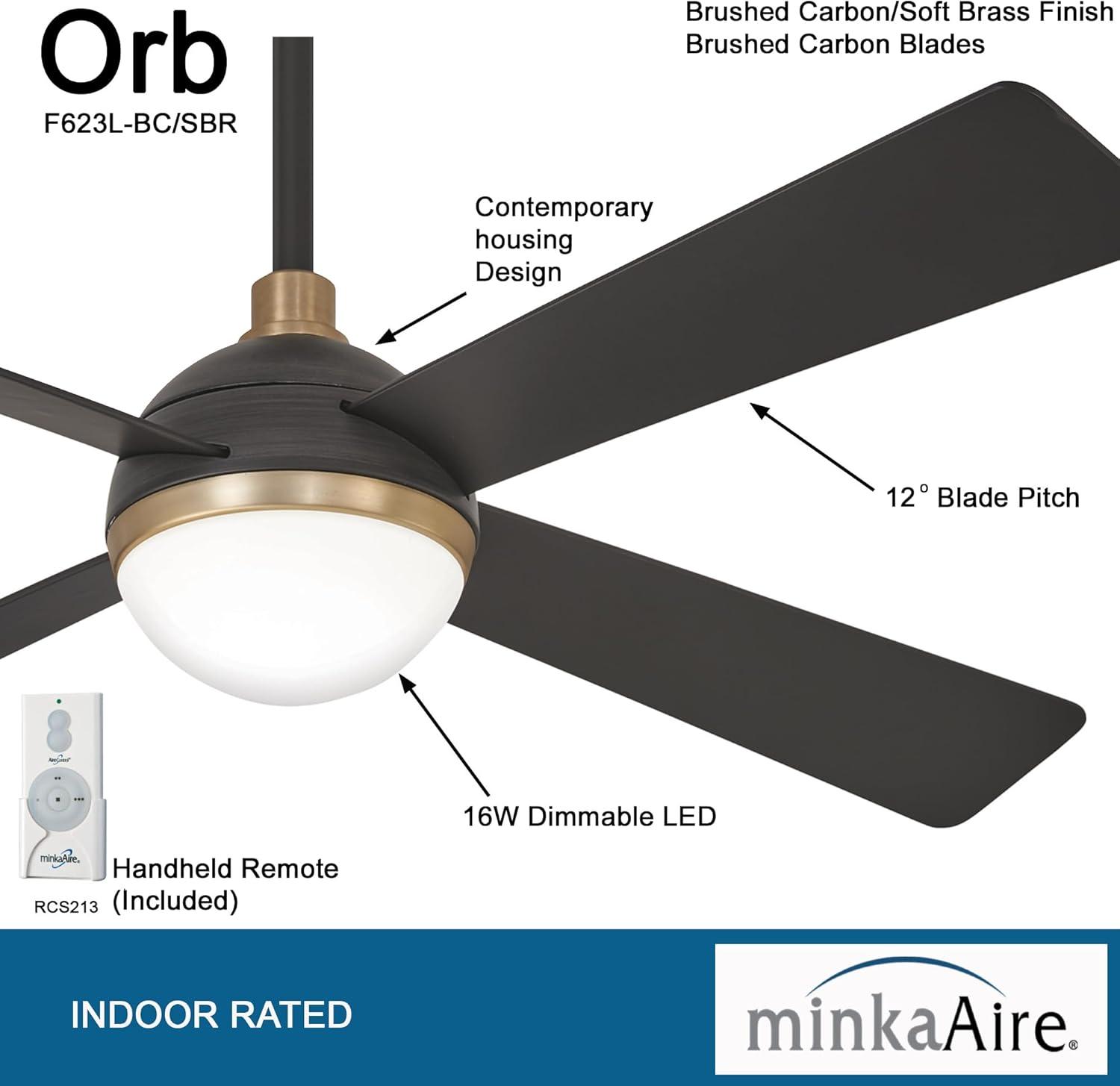 54" 4 - Blade LED Standard Ceiling Fan with Remote Control and Light Kit Included