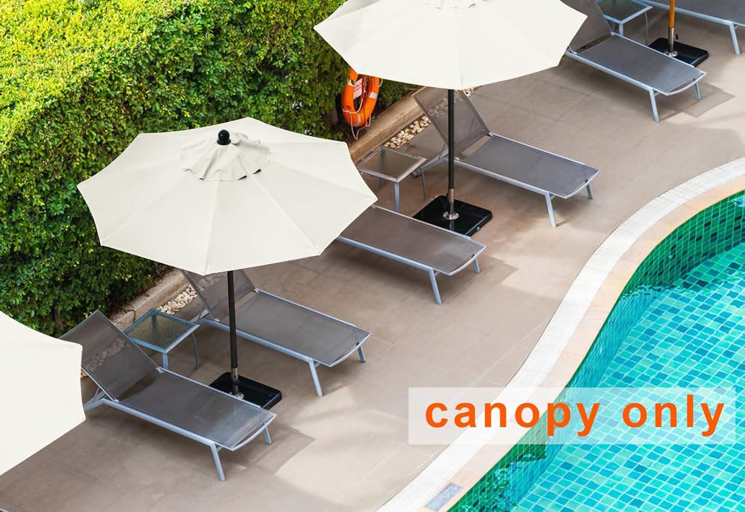 Replacement 9ft Umbrella Canopy - Fits 8-Rib Frames, Creamy White