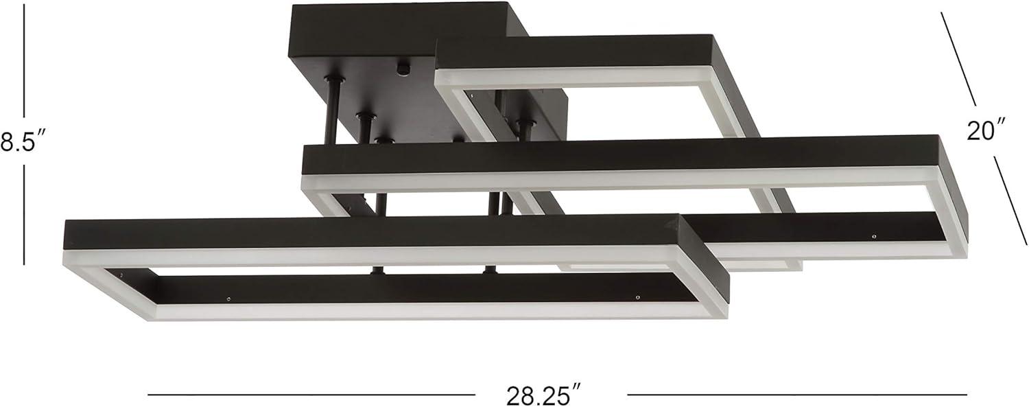 Lumina 28" LED Black Geometric Flush Mount Ceiling Light