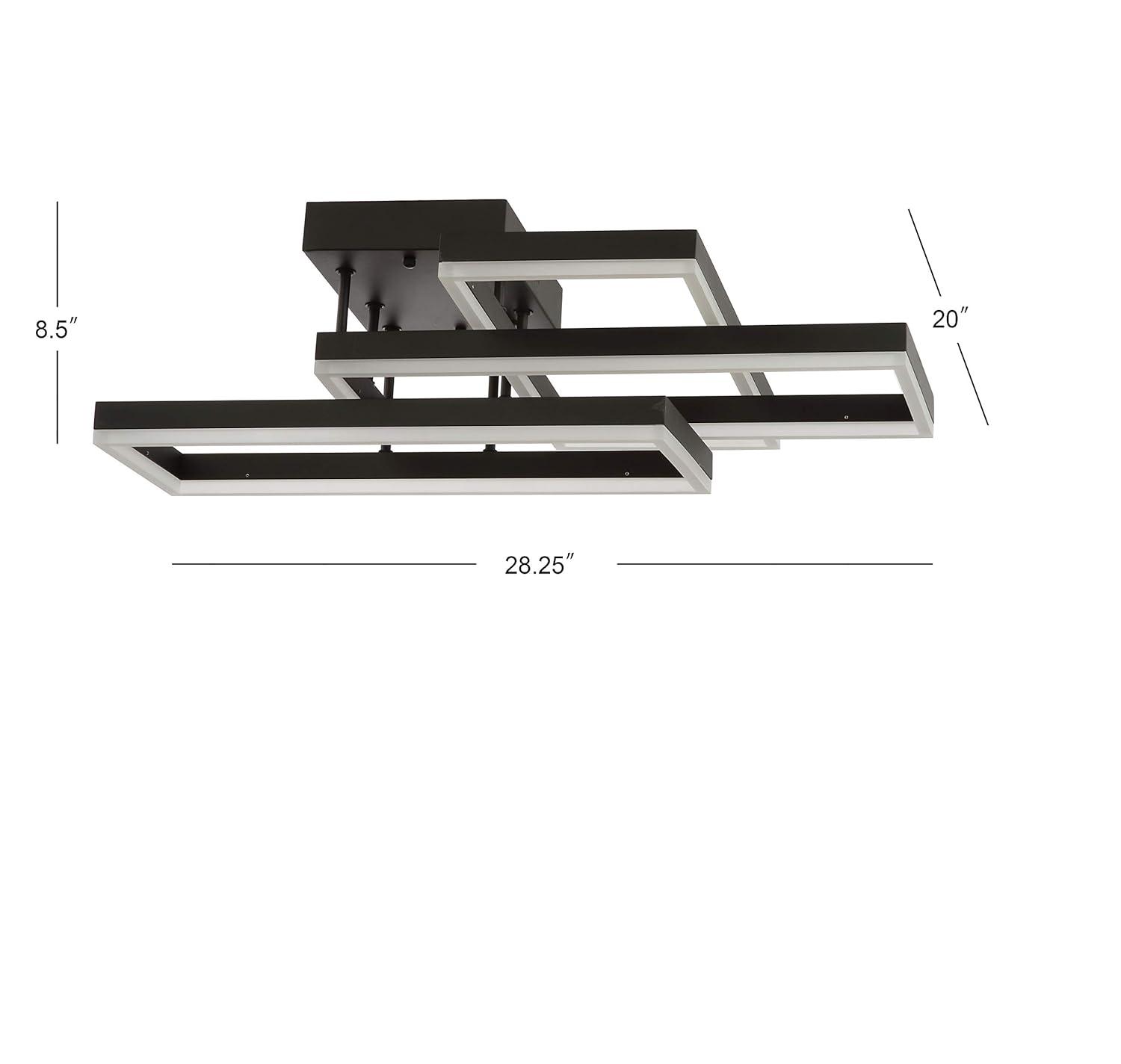 Turing 28" Geometric Integrated LED Metal Flush Mount, Black