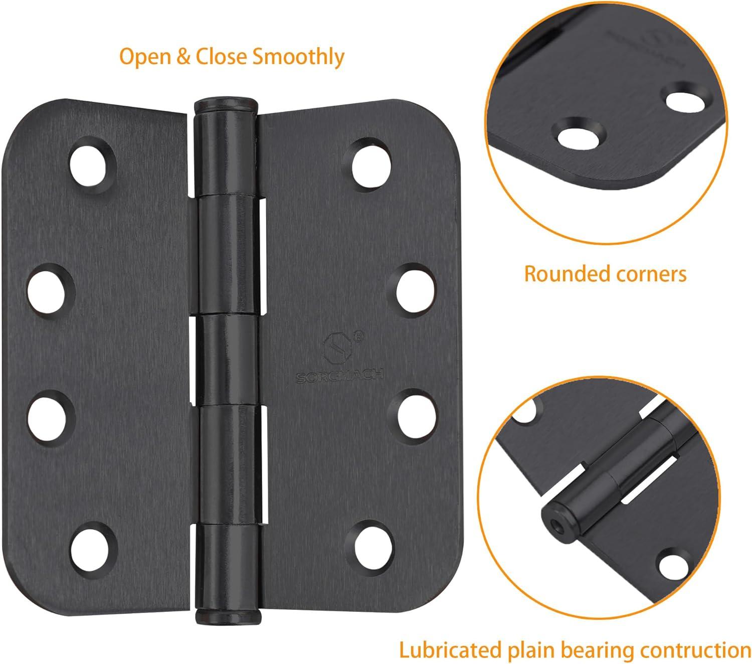 4" Ball-Bearing Door Hinges, 5/8" Radius Corner (Set of 2)