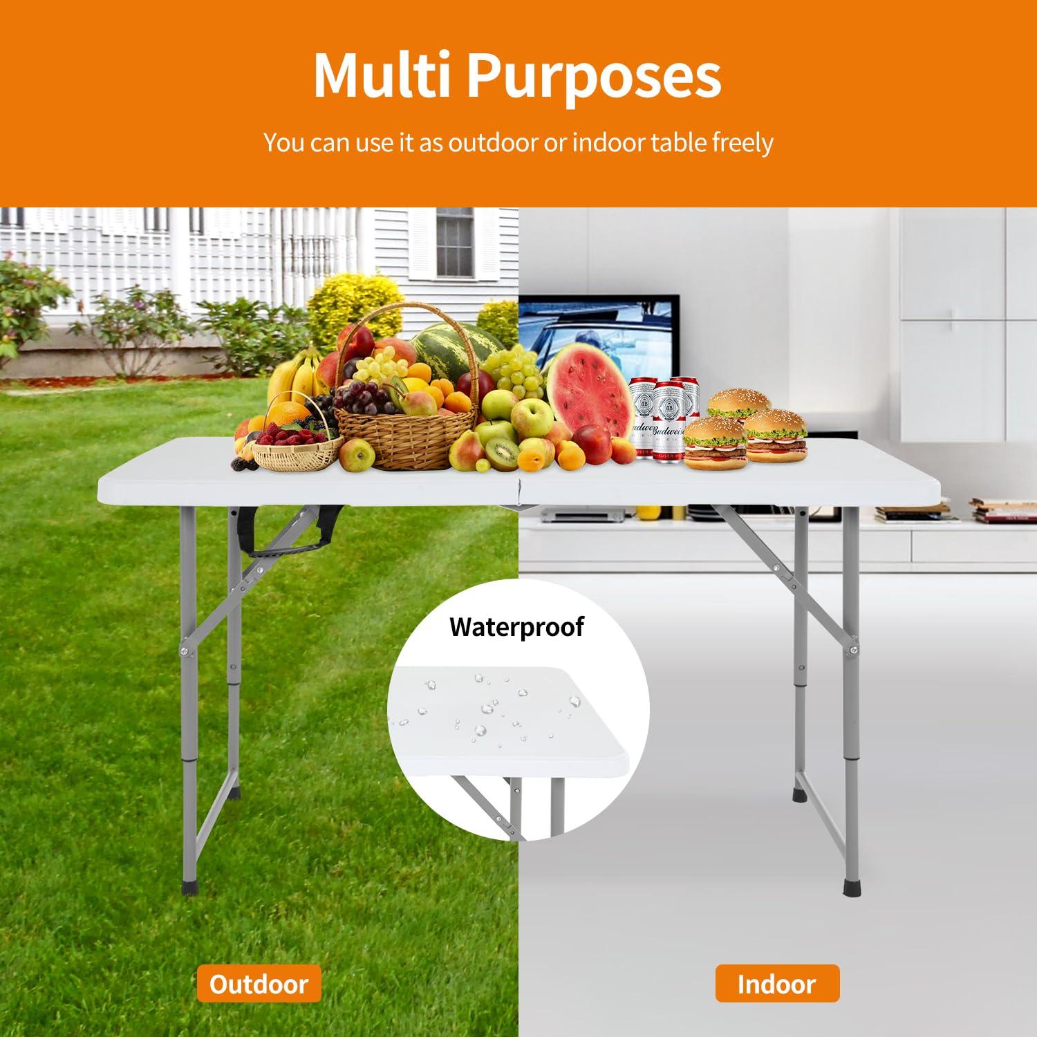 NiamVelo 96 inches Work Lightweight Utility Table, White