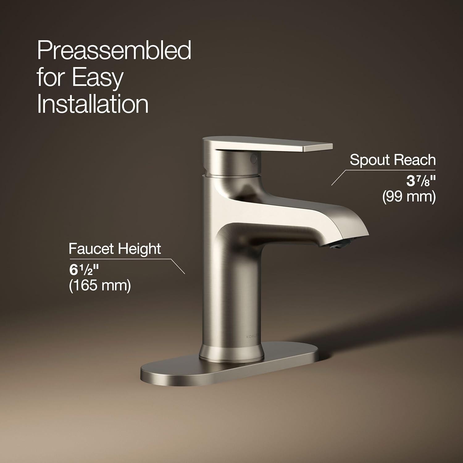 Hint Single-Handle Bathroom Sink Faucet with Escutcheon and Pop-Up Drain, 1.2 GPM