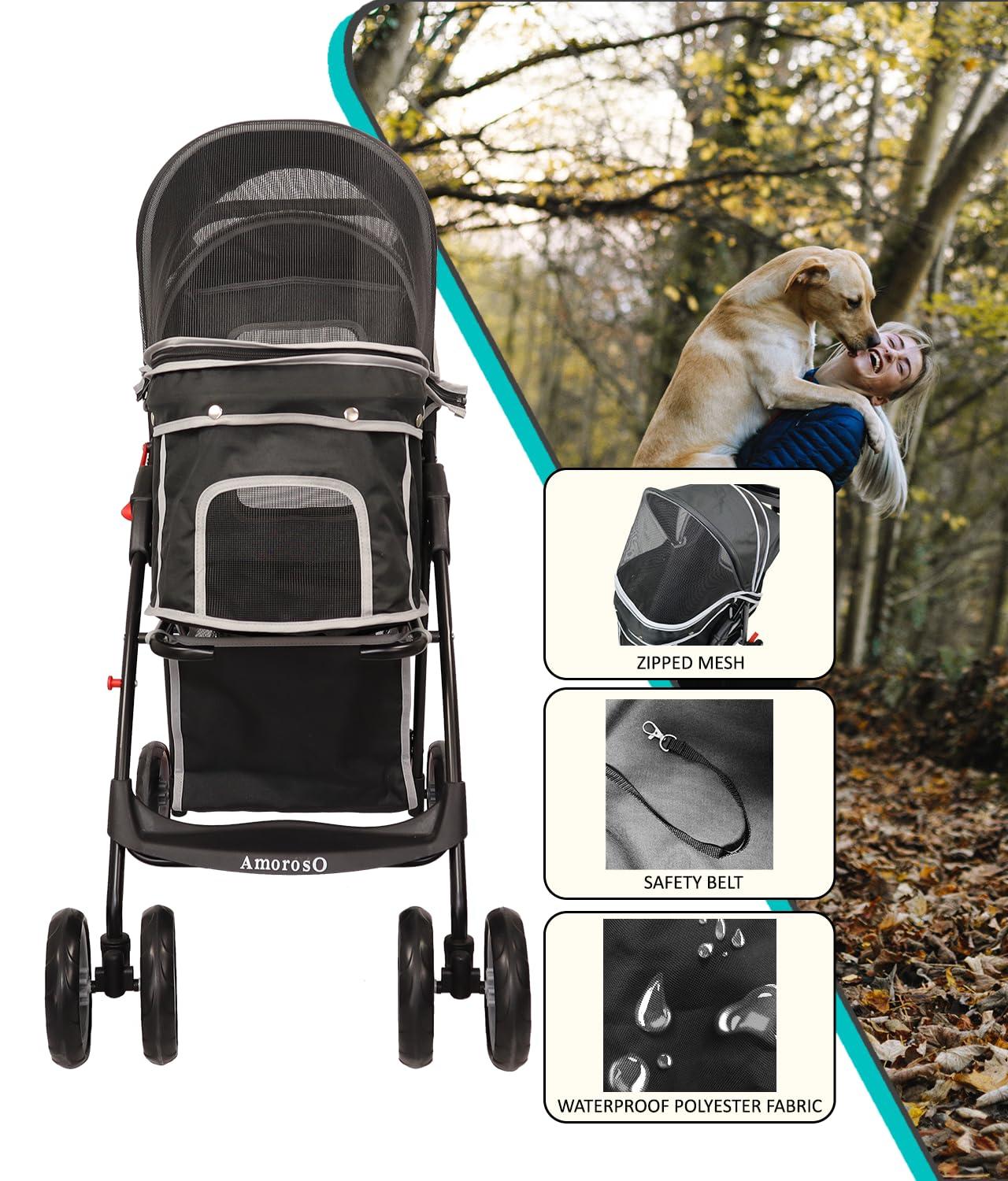 AmorosO Foldable Pet Stroller