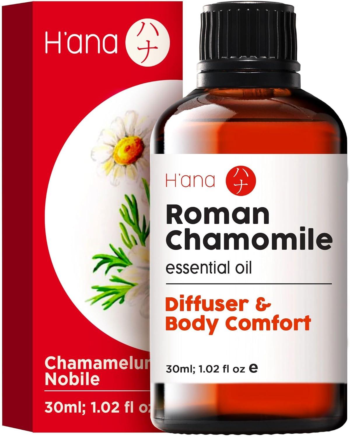 Gya Labs Roman Chamomile Essential Oil for Diffuser, Face & Skin, Roman Chamomile Oils for Aromatherapy - 0.34 fl oz