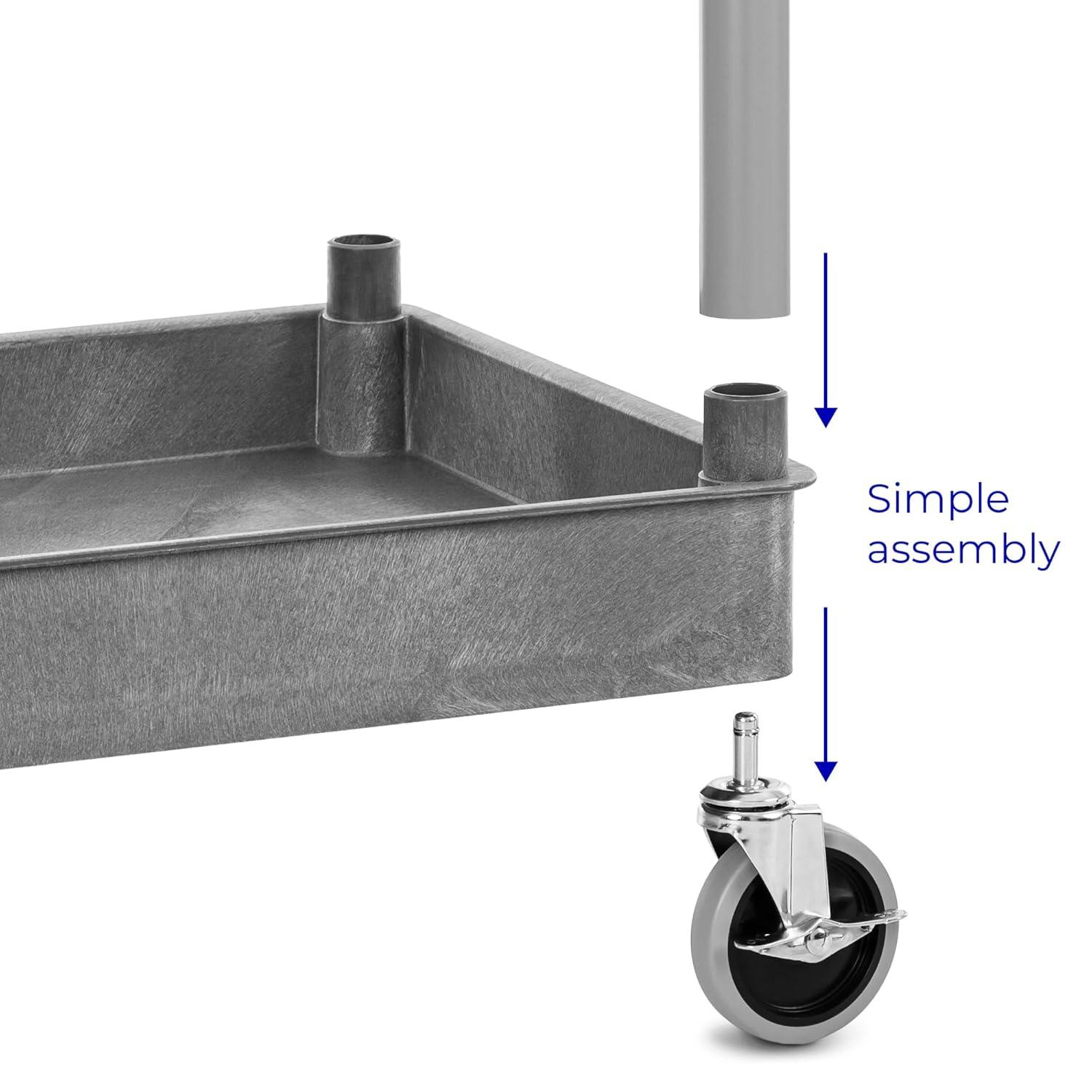 Stand Steady 18" x 24" Tubstr Two Shelf Tub Utility Cart - Gray